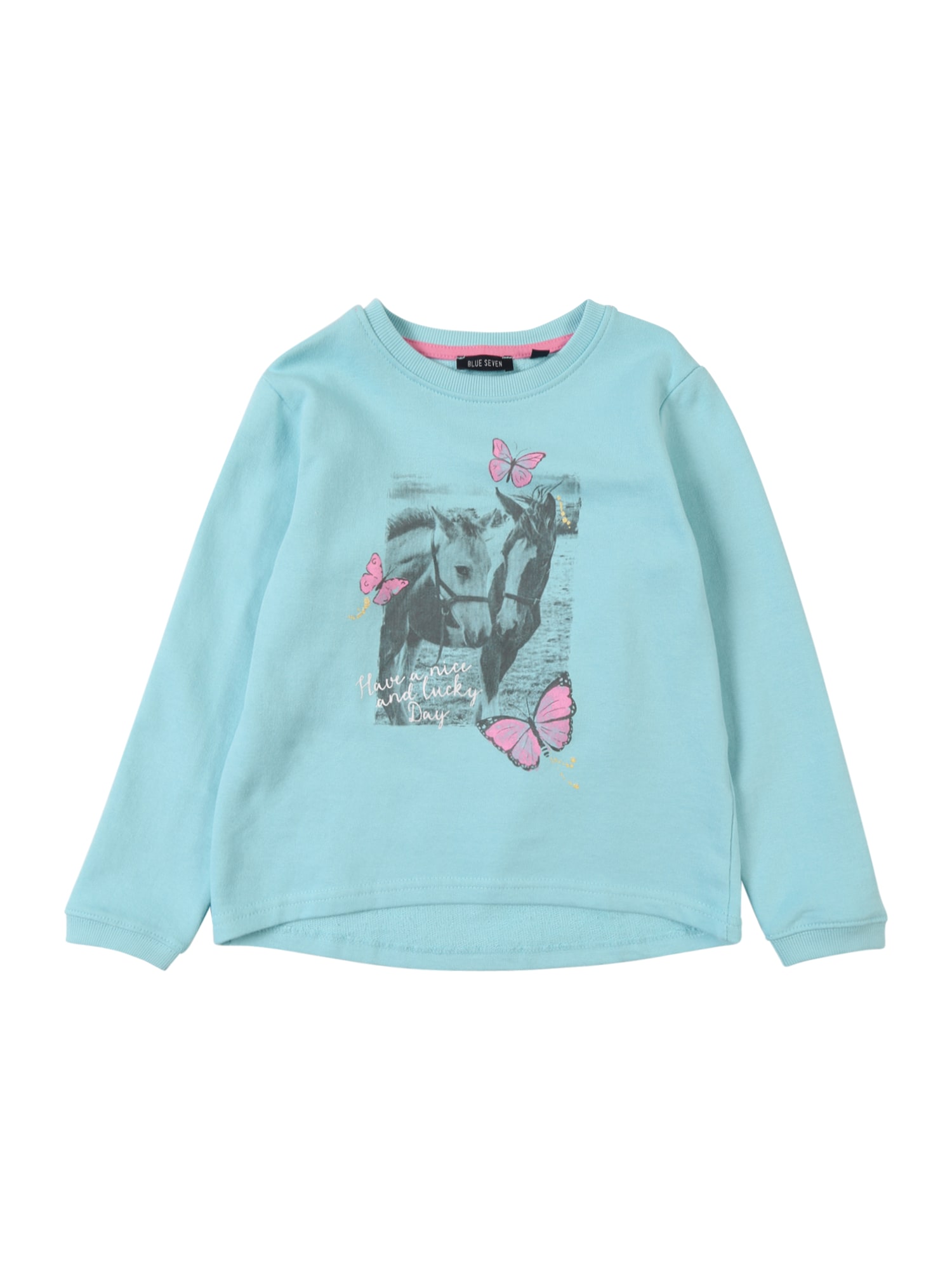 Blue Seven Meisjes Sweatshirt Turquoise Aqua Gemengde Kleuren blue seven kopen in de aanbieding