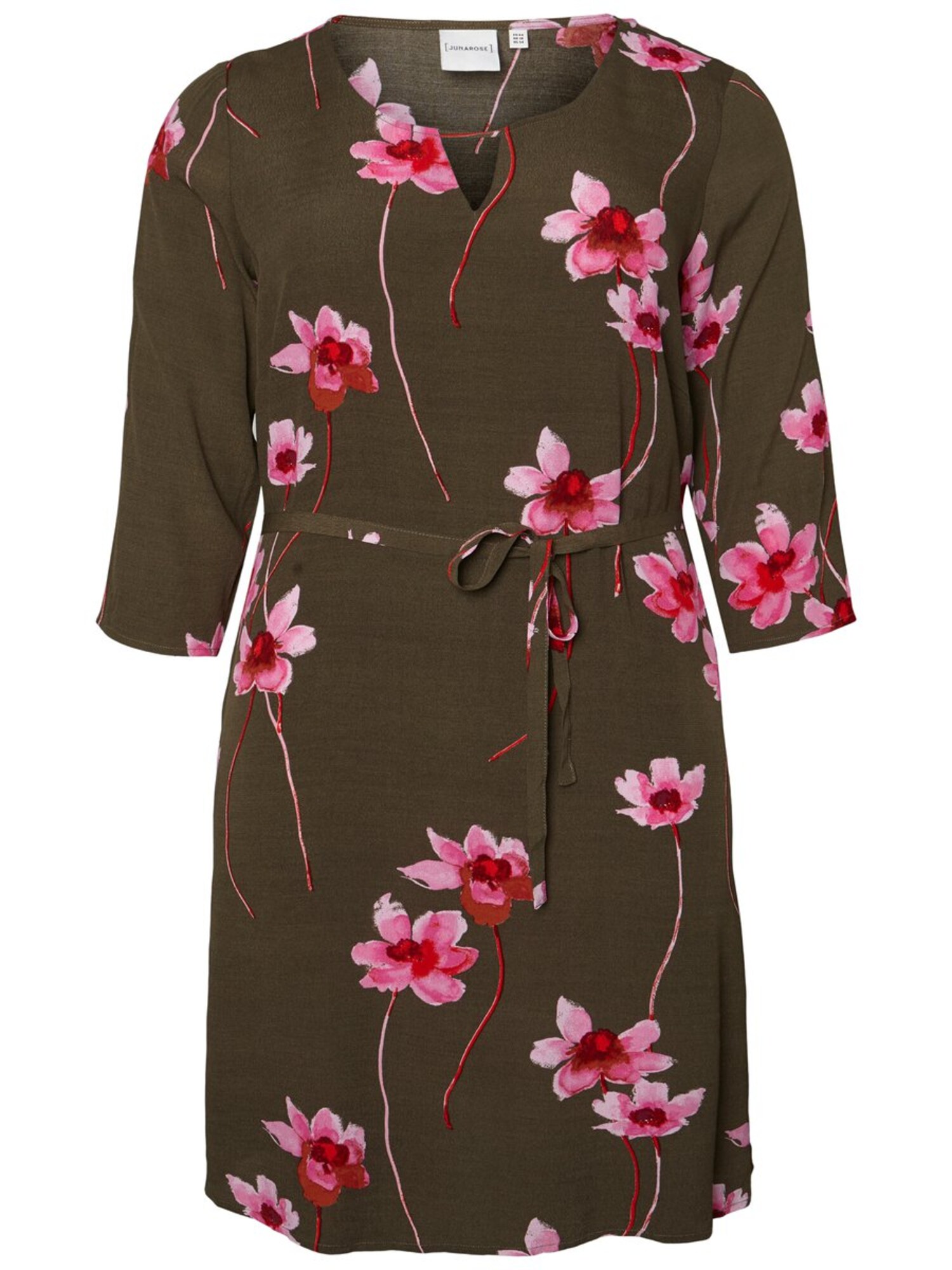 Junarose Dames Zomerjurk Mokka Rosa Donkerroze Cranberry junarose kopen in de aanbieding