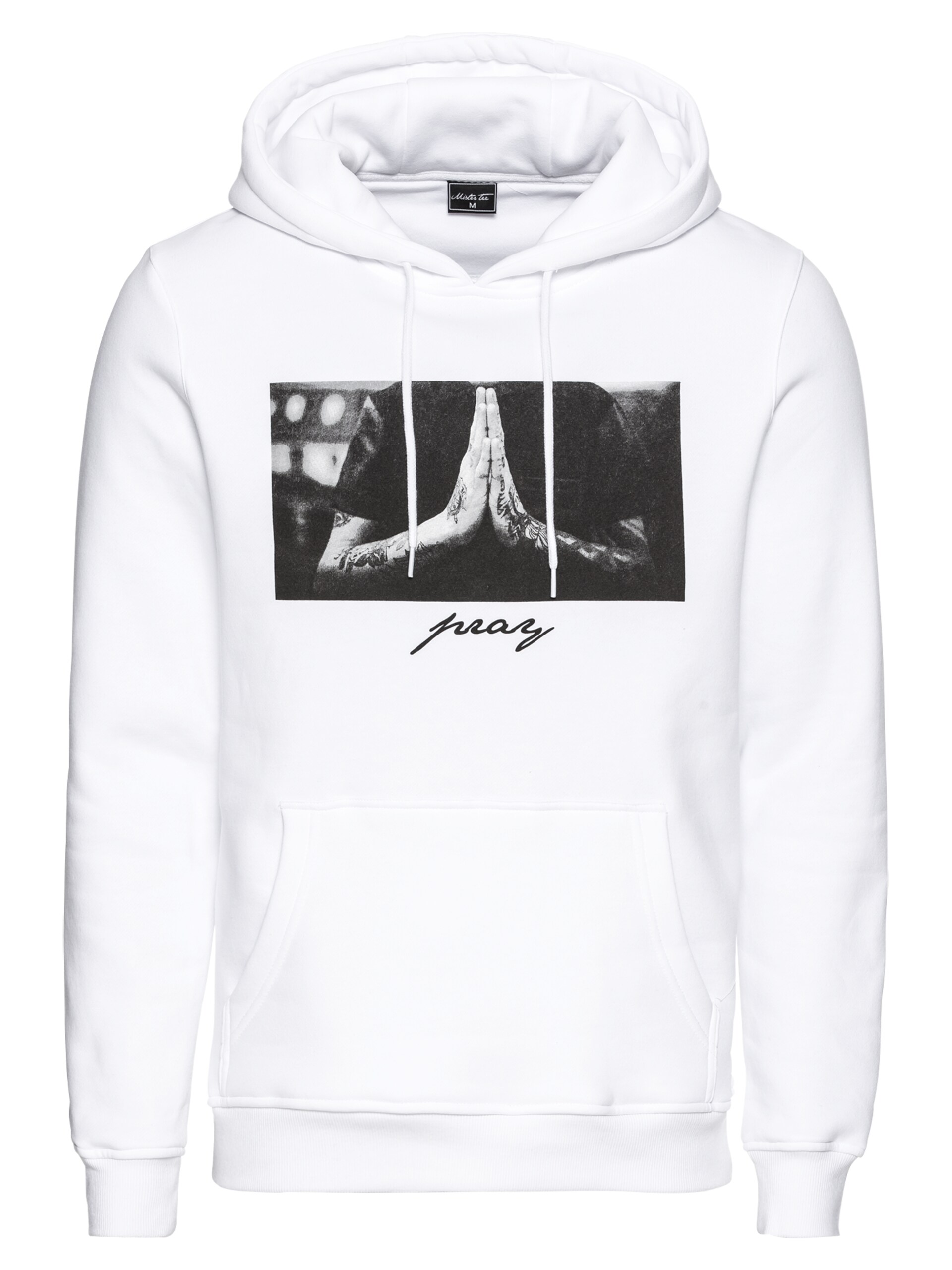 Mister Tee Sweatshirt 'Pray' grå / svart herr