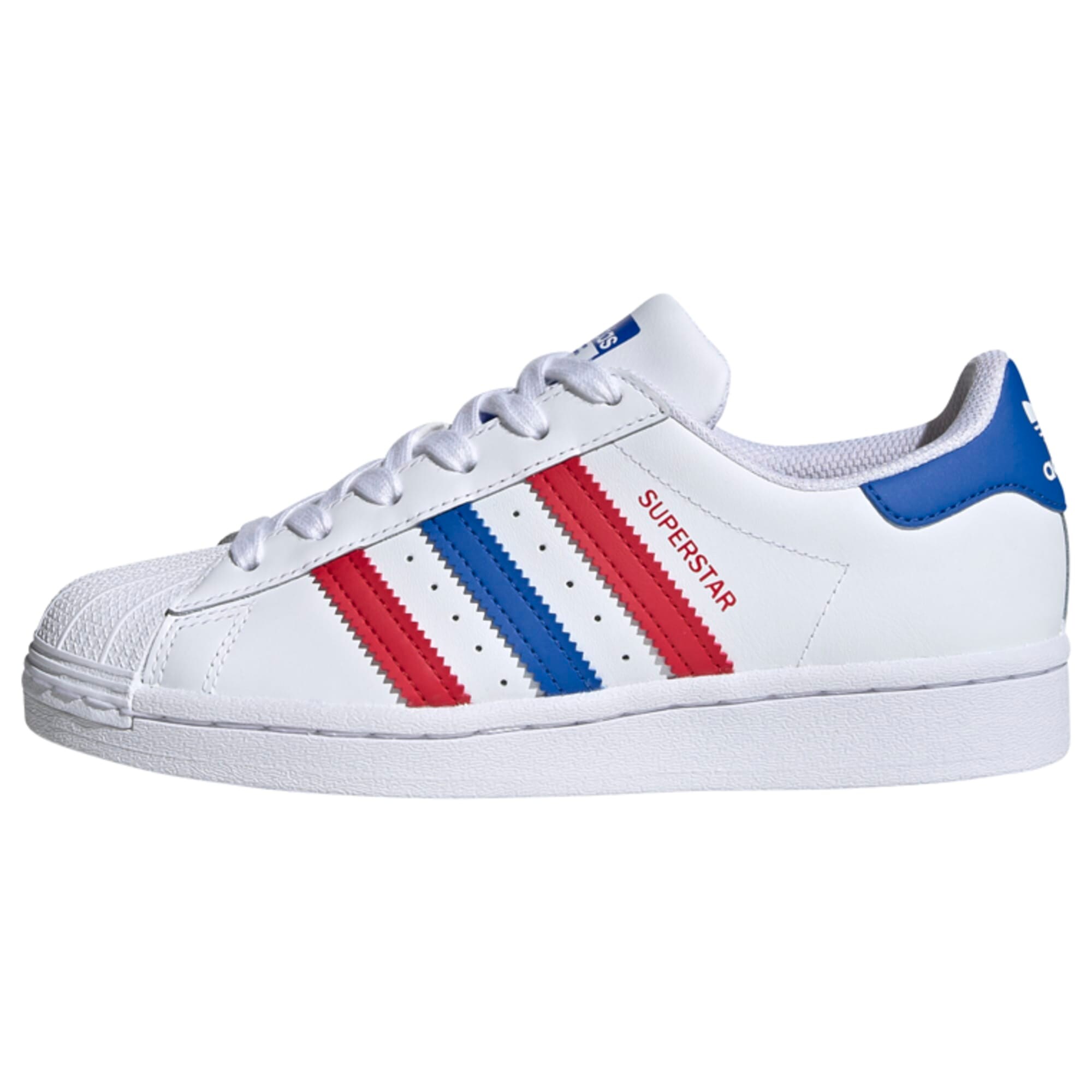 ADIDAS ORIGINALS Sportbačiai 'Superstar'  balta / raudona / mėlyna