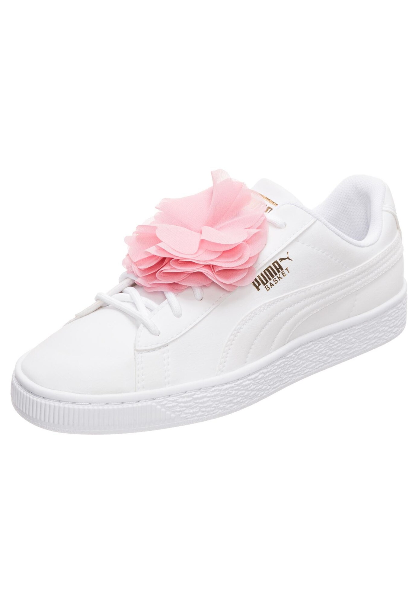Puma Meisjes Sneakers Basket Flower Oudroze Wit puma kopen in de aanbieding