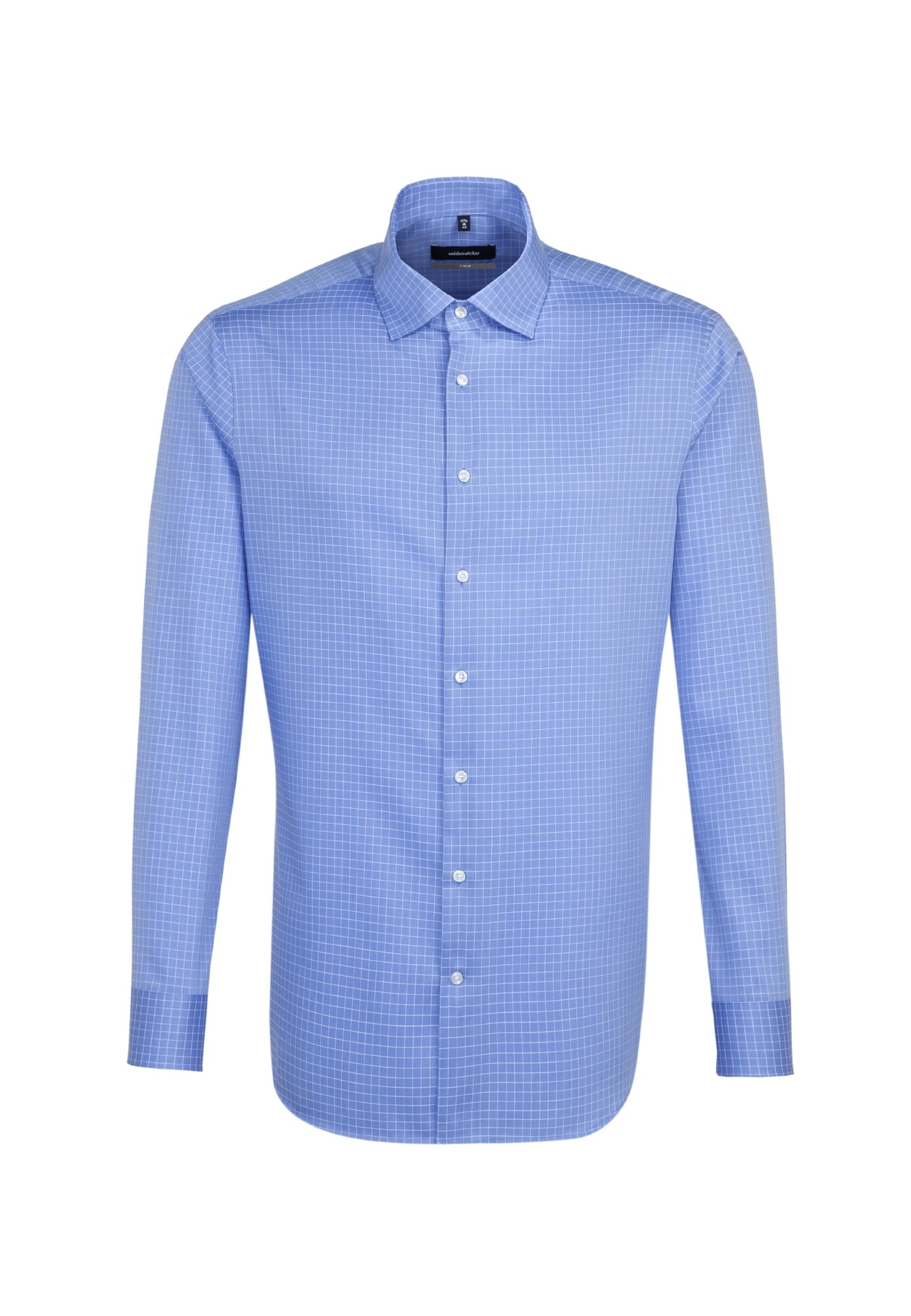 Seidensticker Heren Zakelijk Overhemd Slim Blauw Lichtblauw seidensticker kopen in de aanbieding