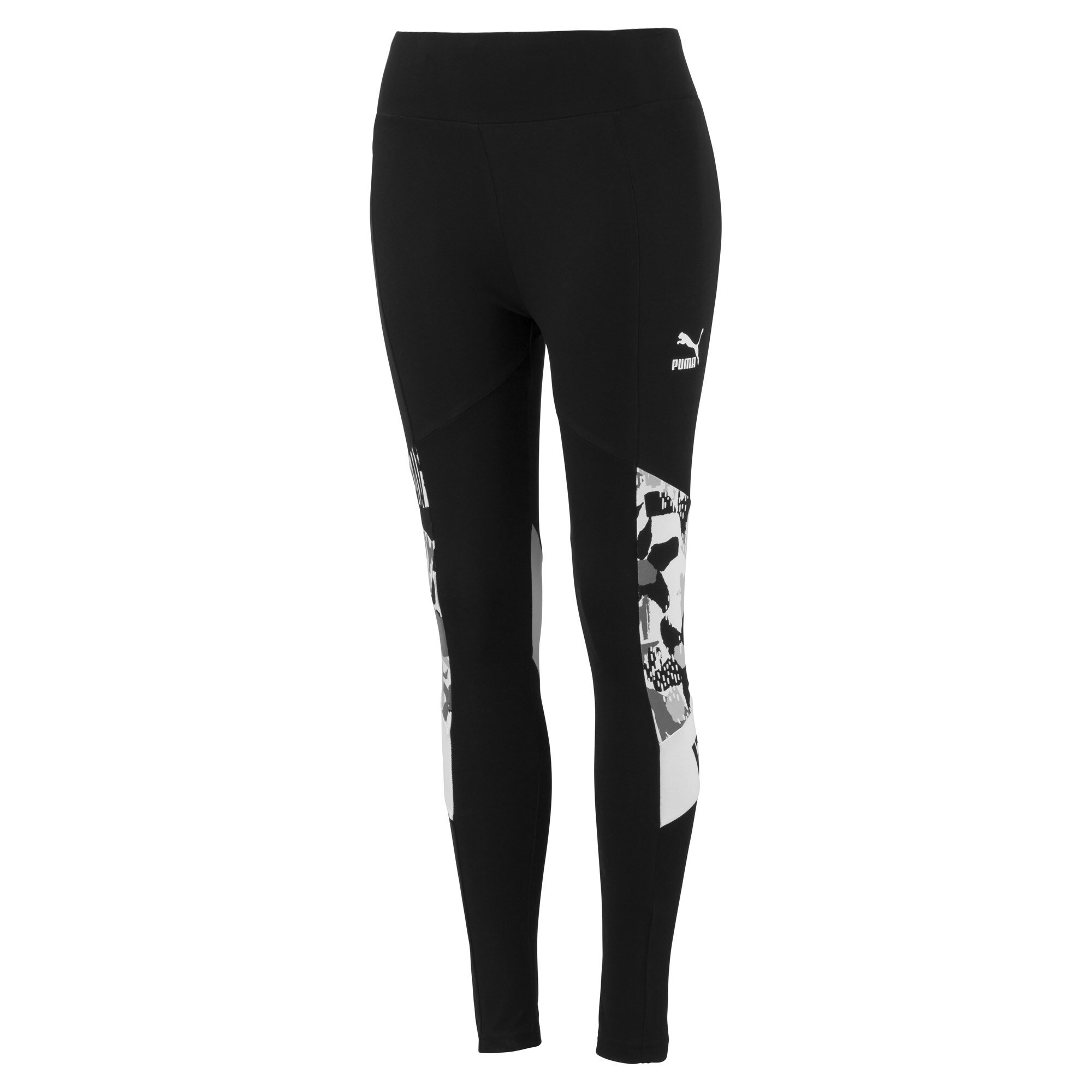 Puma Dames Sportbroek Grijs Zwart Wit puma kopen in de aanbieding