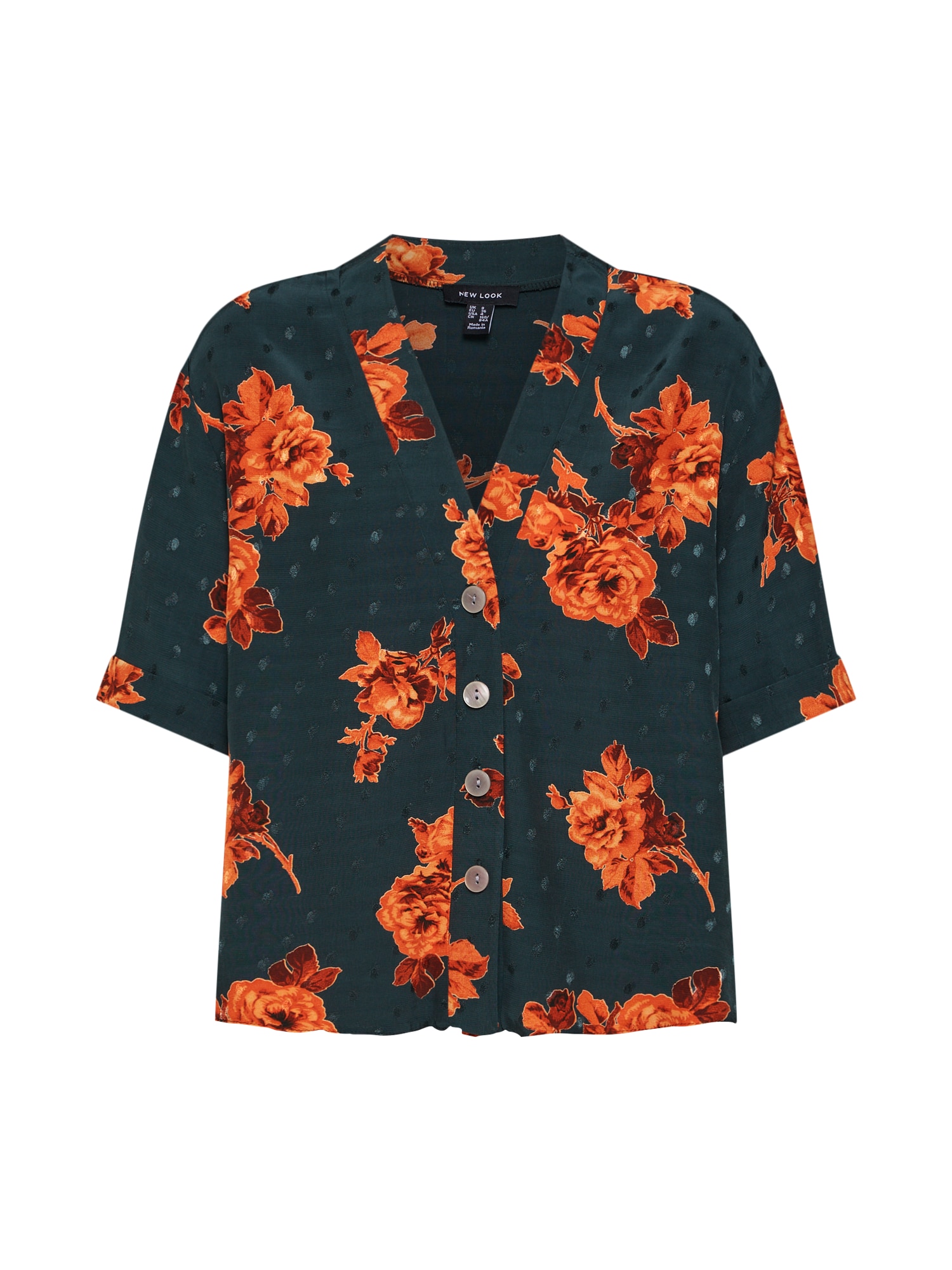 New Look Dames Tuniek Fran Floral Jacquard Peggy Groen Sinaasappel new look kopen in de aanbieding