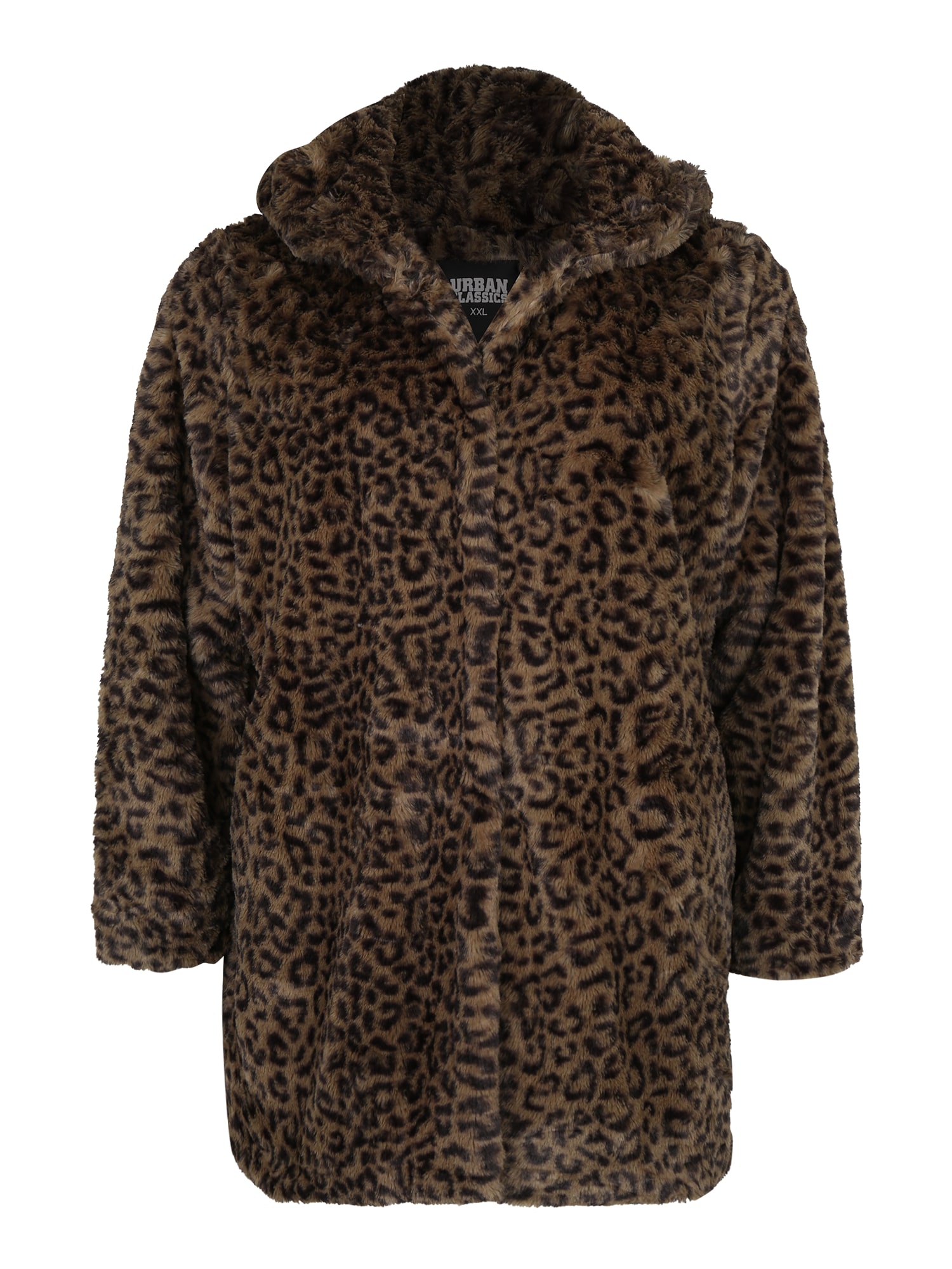 Urban Classics Curvy Demisezoninė striukė 'Leo Teddy'  ruda / tamsiai žalia