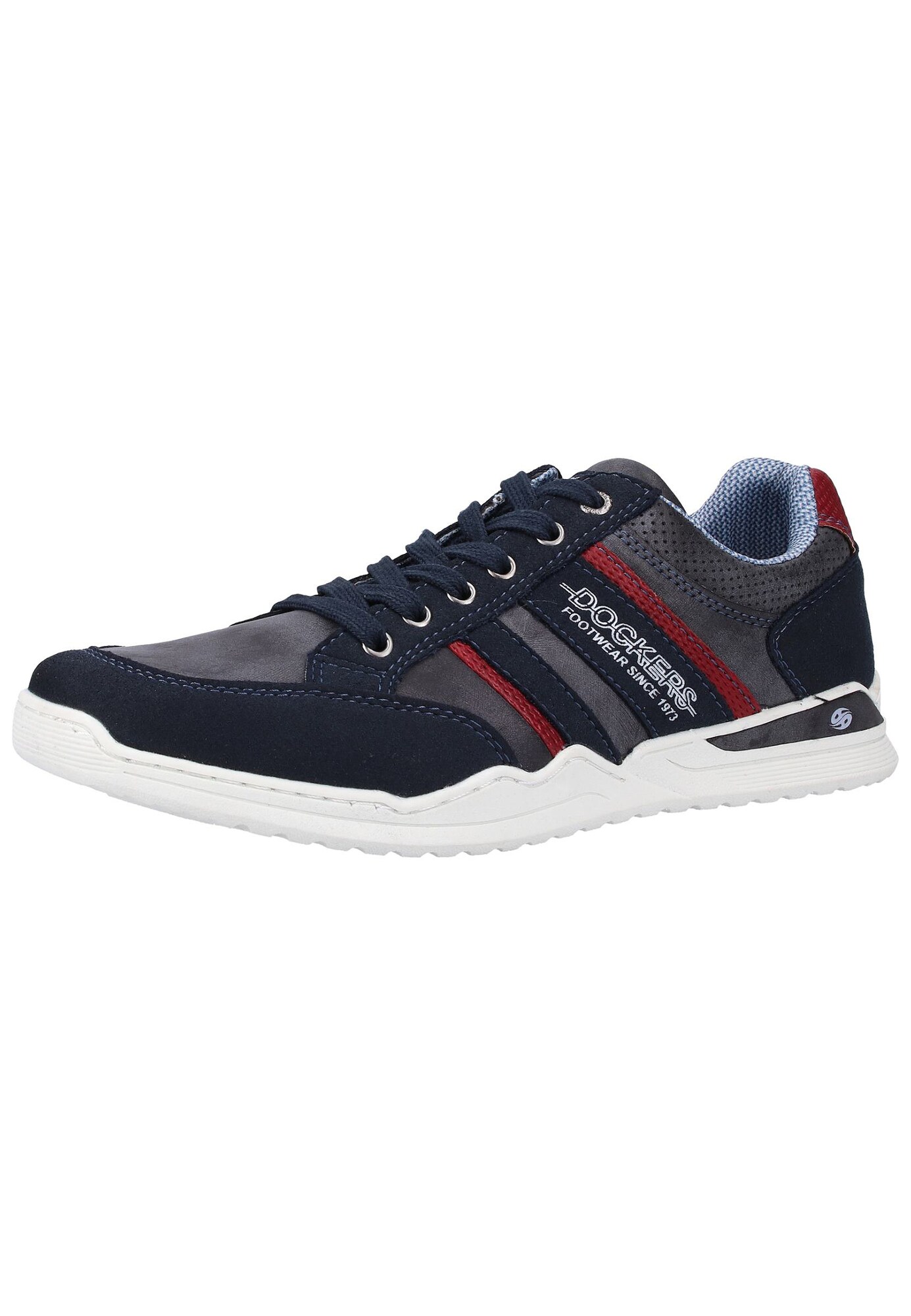 Dockers By Gerli Heren Sneakers Laag Blauw Robijnrood dockers by gerli kopen in de aanbieding
