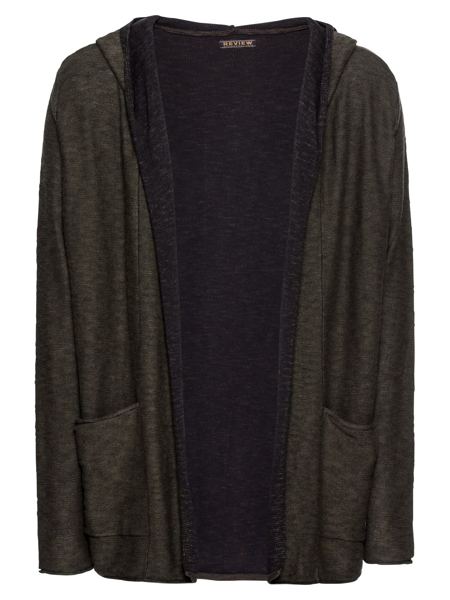 Review Heren Gebreid Vest 2Tone Cardigan Olijfgroen review kopen in de aanbieding