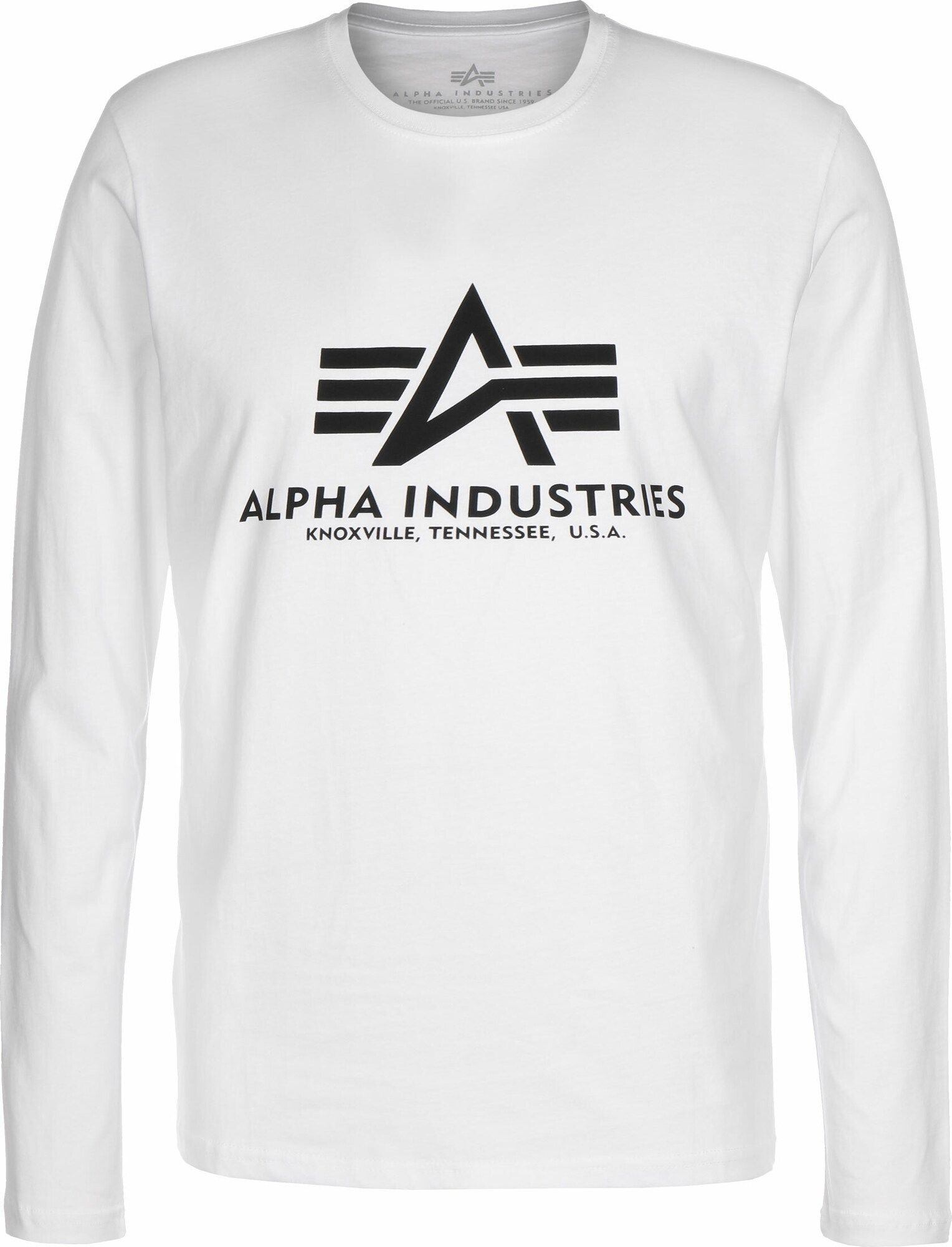 ALPHA INDUSTRIES Marškinėliai  balkšva / juoda