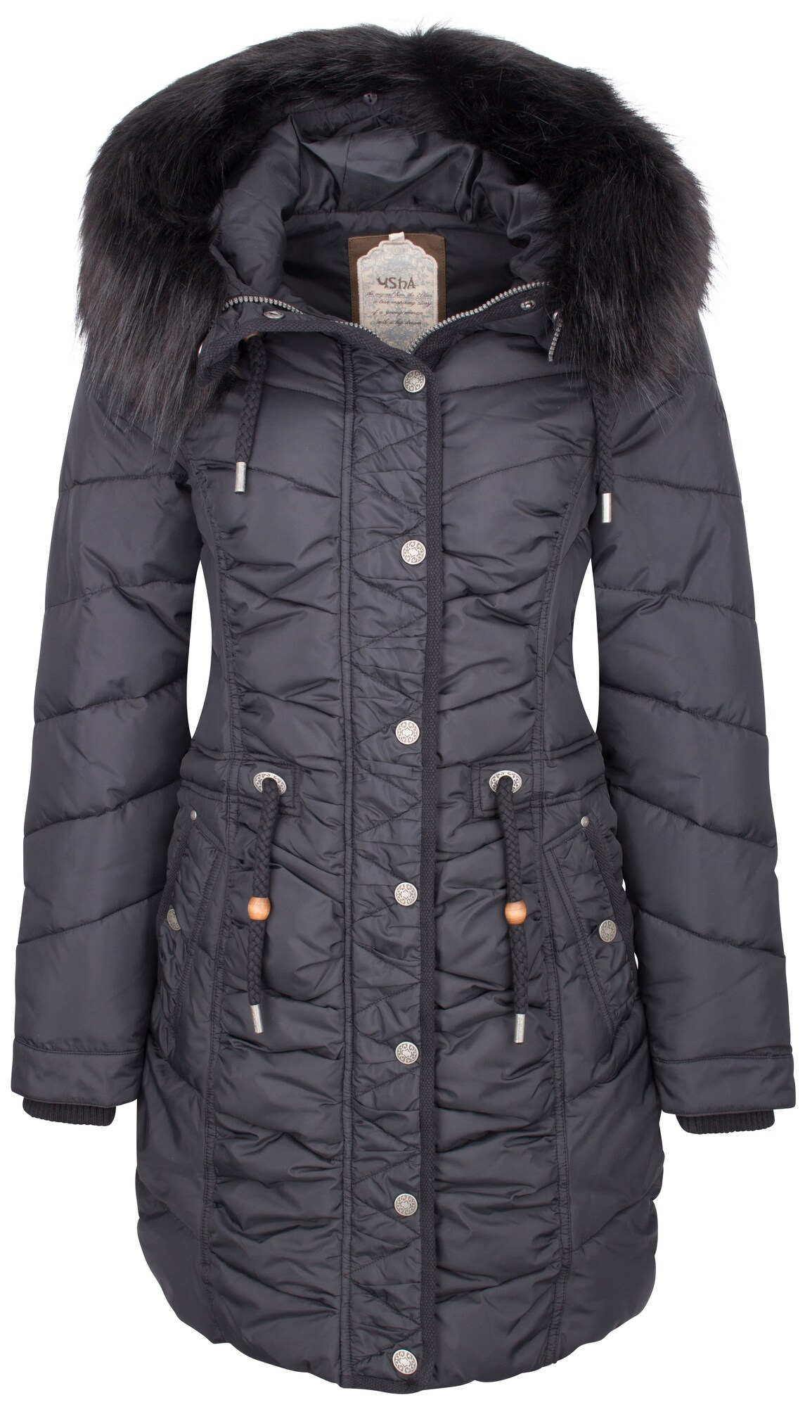 Usha Dames Winterparka Donkergrijs usha kopen in de aanbieding