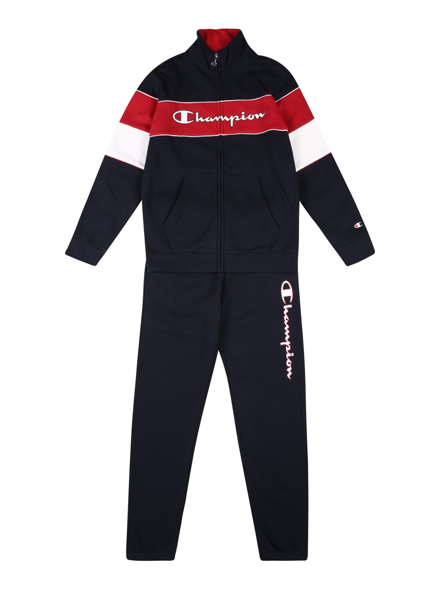 Champion Authentic Athletic Apparel Treniruočių kostiumas  balta / tamsiai mėlyna / raudona
