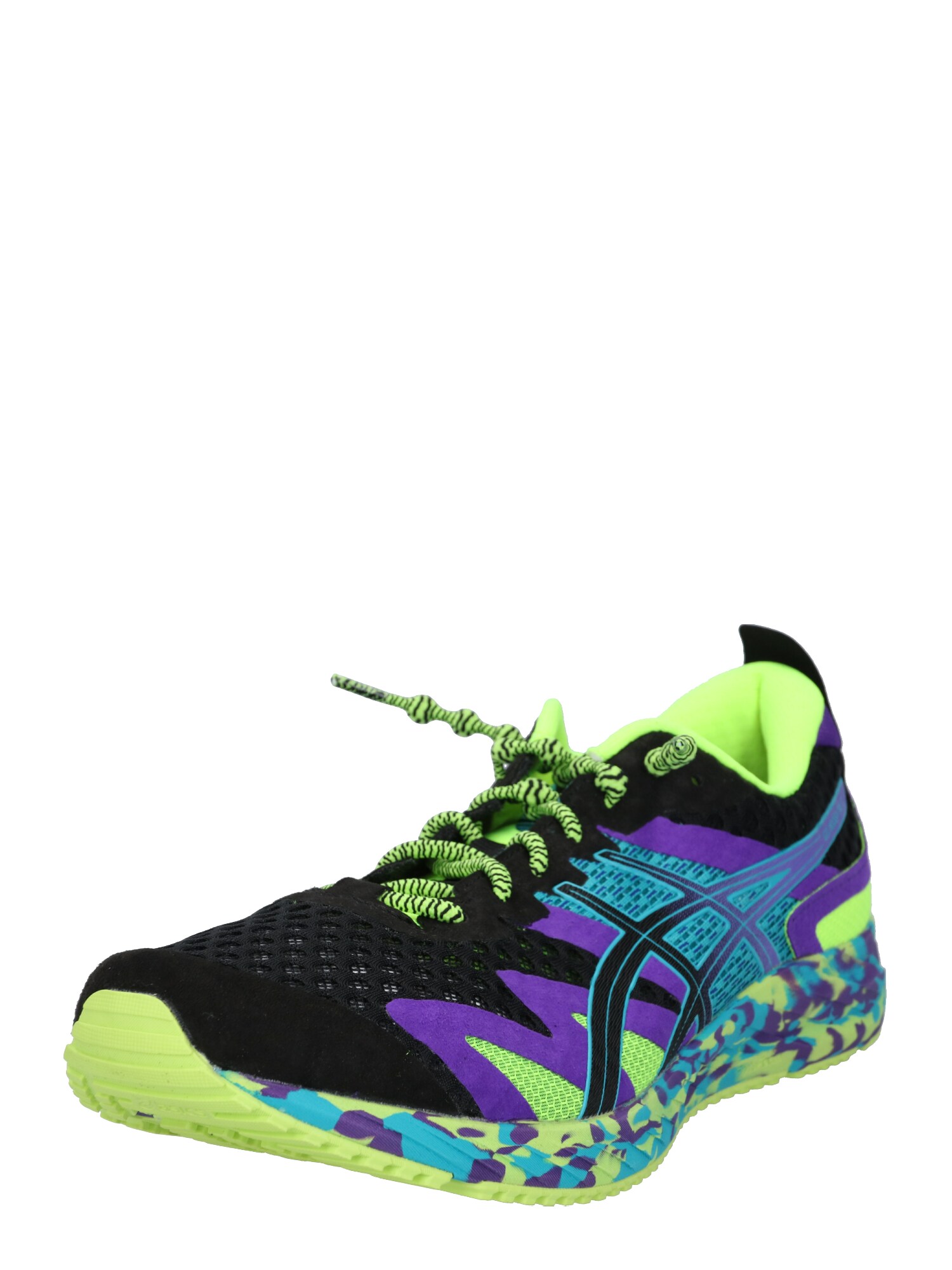 ASICS Bėgimo batai 'NOOSA TRI'  juoda / neoninė geltona / tamsiai violetinė / turkio spalva