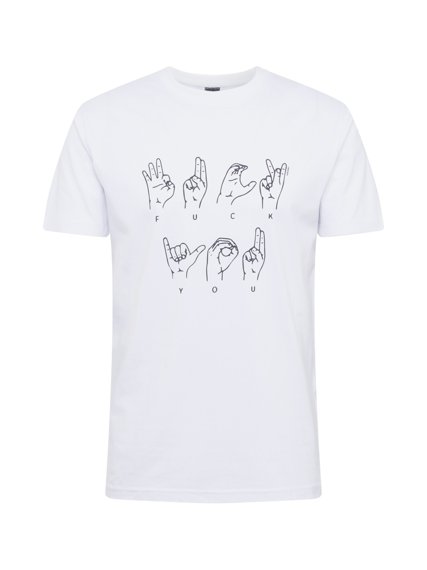 Mister Tee Tričko 'FU Sign Language'  čierna / biela