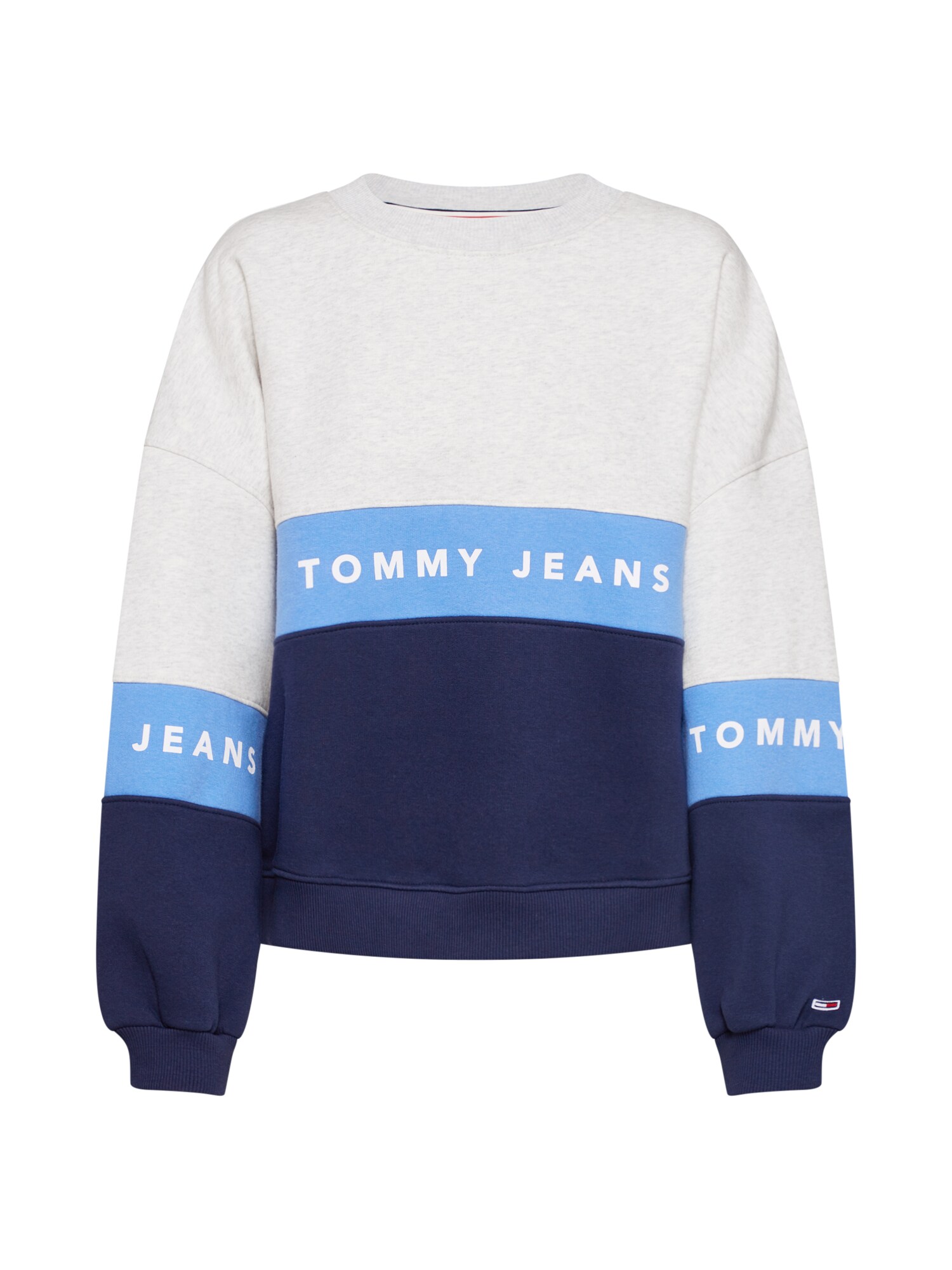 Tommy Jeans Megztinis be užsegimo  pilka / mėlyna