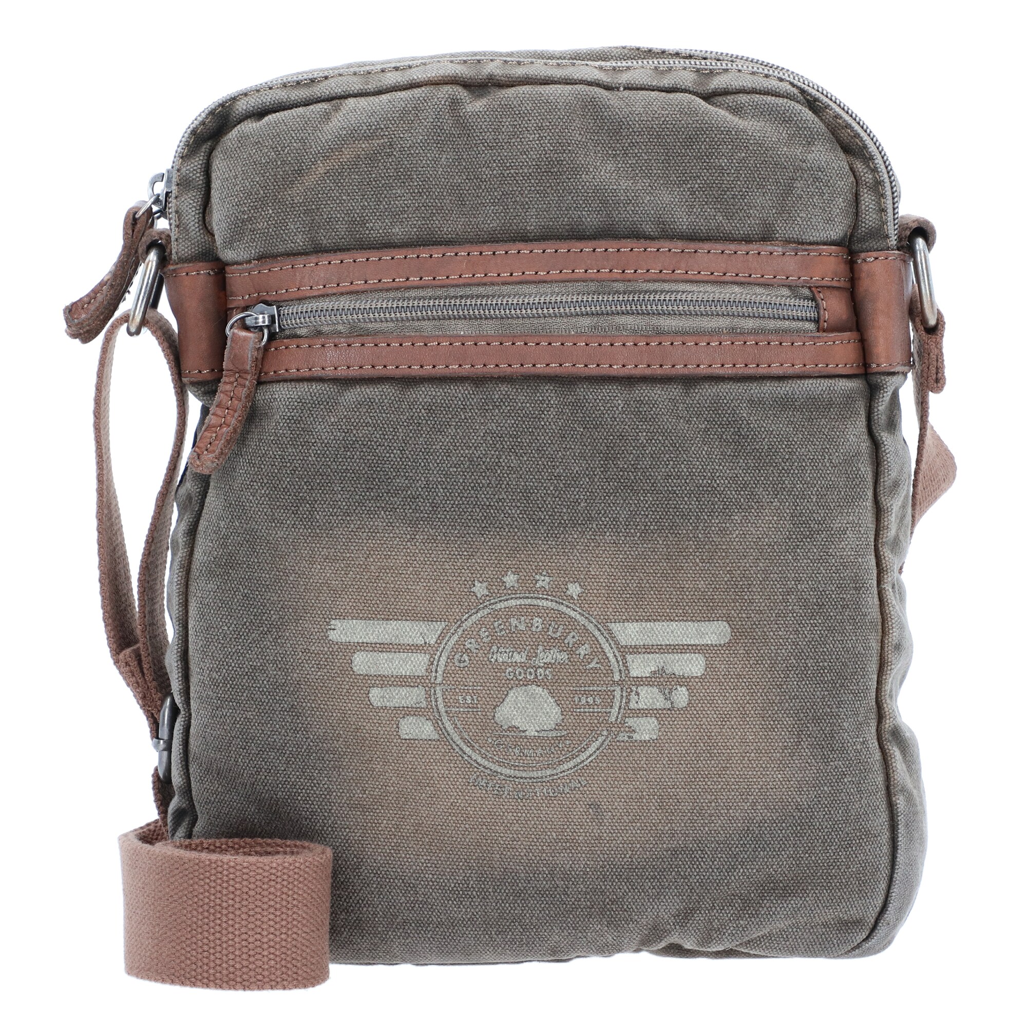 Greenburry Schoudertas 'Aviator' Bruin / Kaki