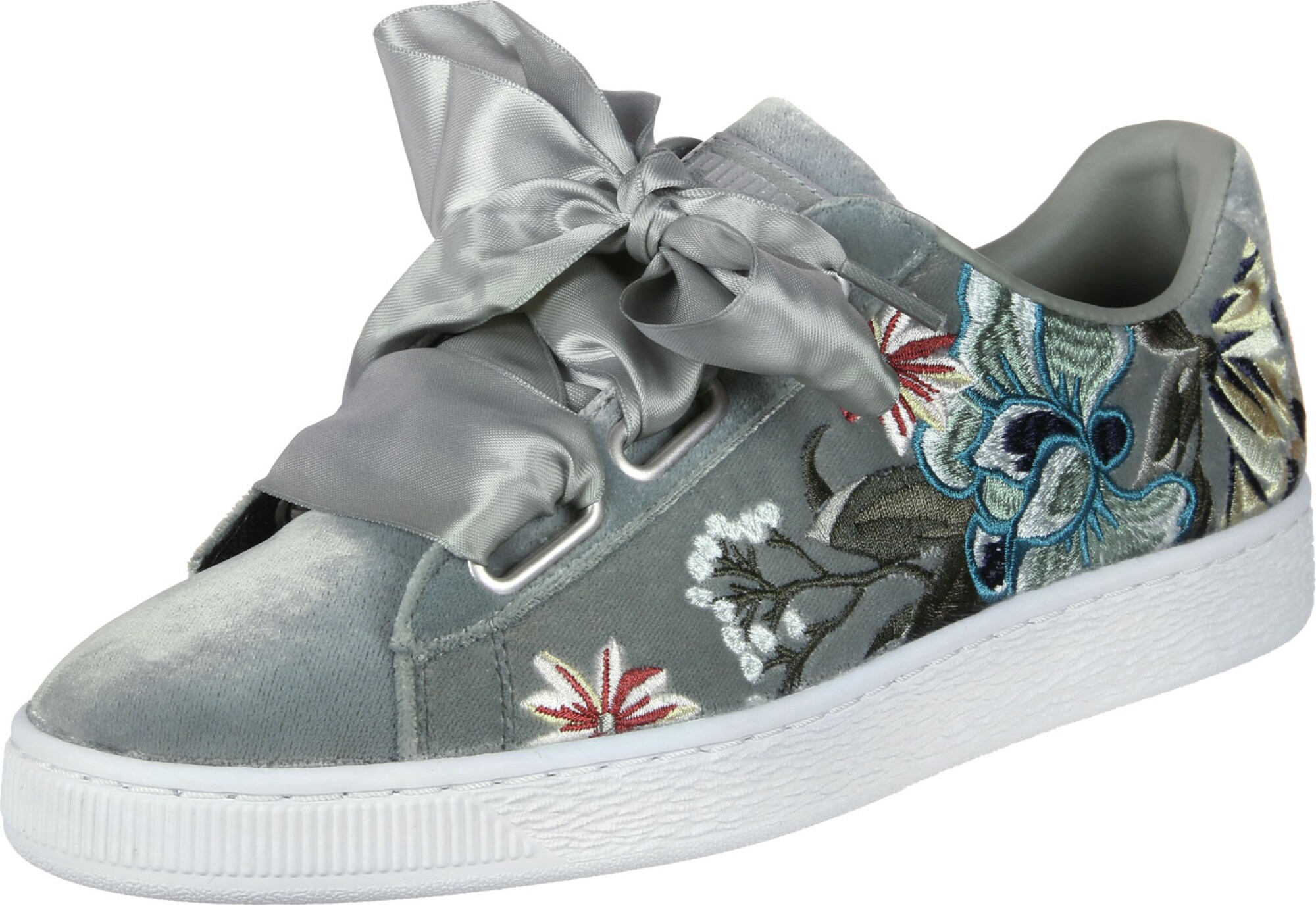Puma Dames Sneakers Laag Basket Heart Hyper Emb W Grijs puma kopen in de aanbieding
