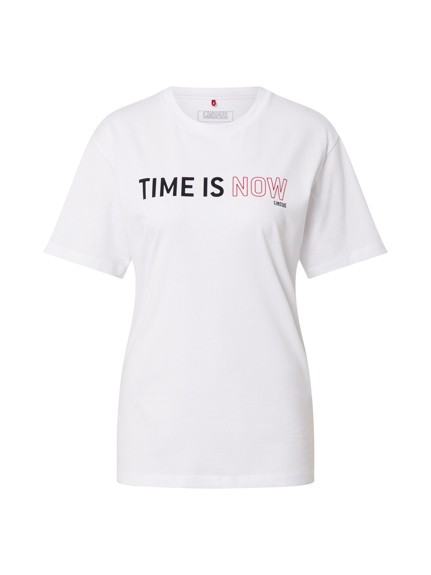 CINQUE Marškinėliai 'Slogan'  balta / juoda / raudona