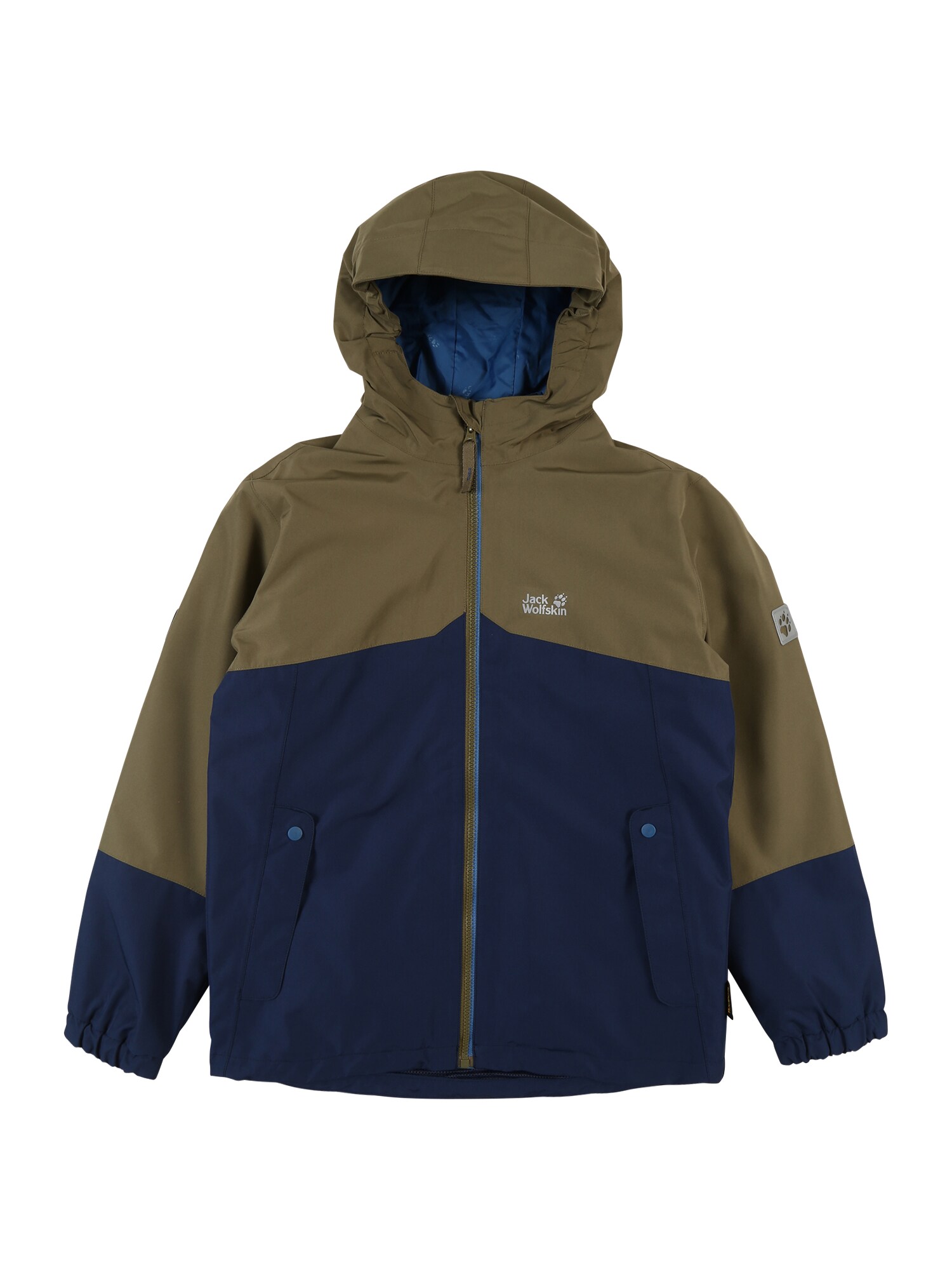 JACK WOLFSKIN Laisvalaikio striukė 'ICELAND'  tamsiai mėlyna / rusvai žalia