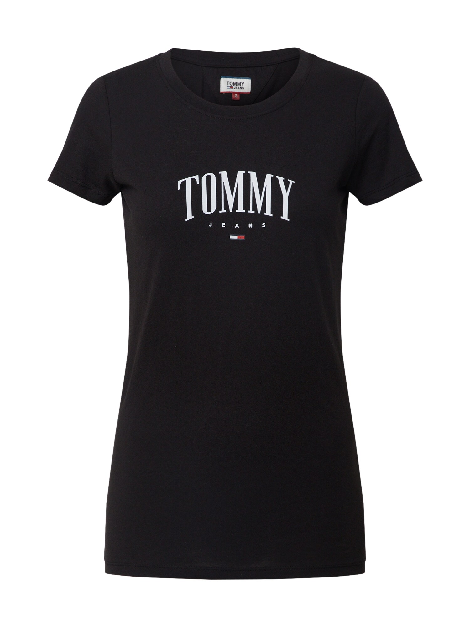 Tommy Jeans Marškinėliai 'TJW TOMMY SCRIPT TEE'  juoda