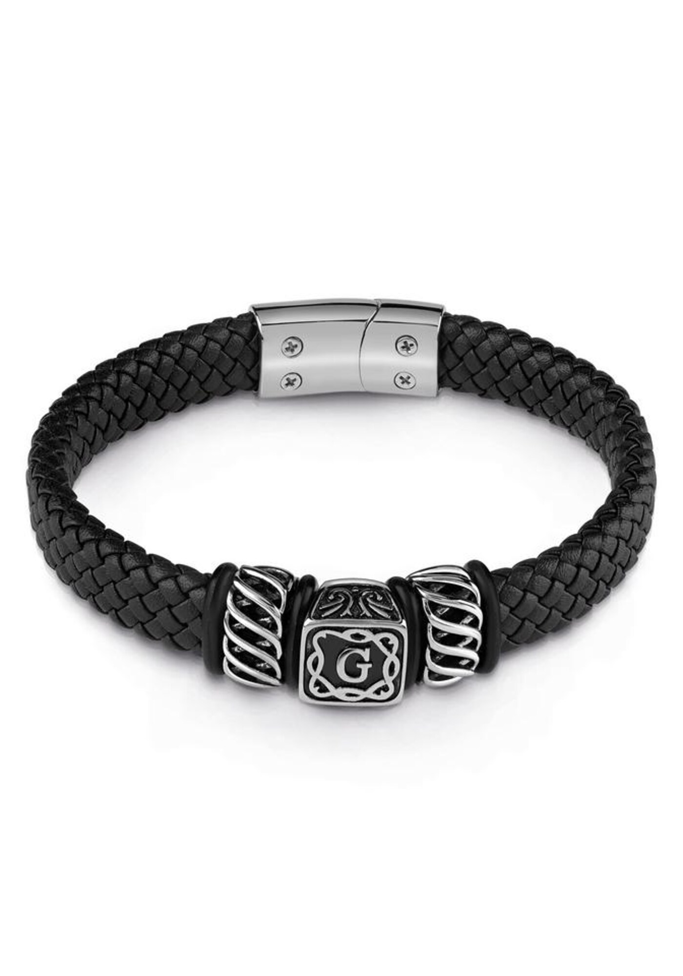 GUESS Armband ''''Man Identity, UMB28035'''' schwarz / silber