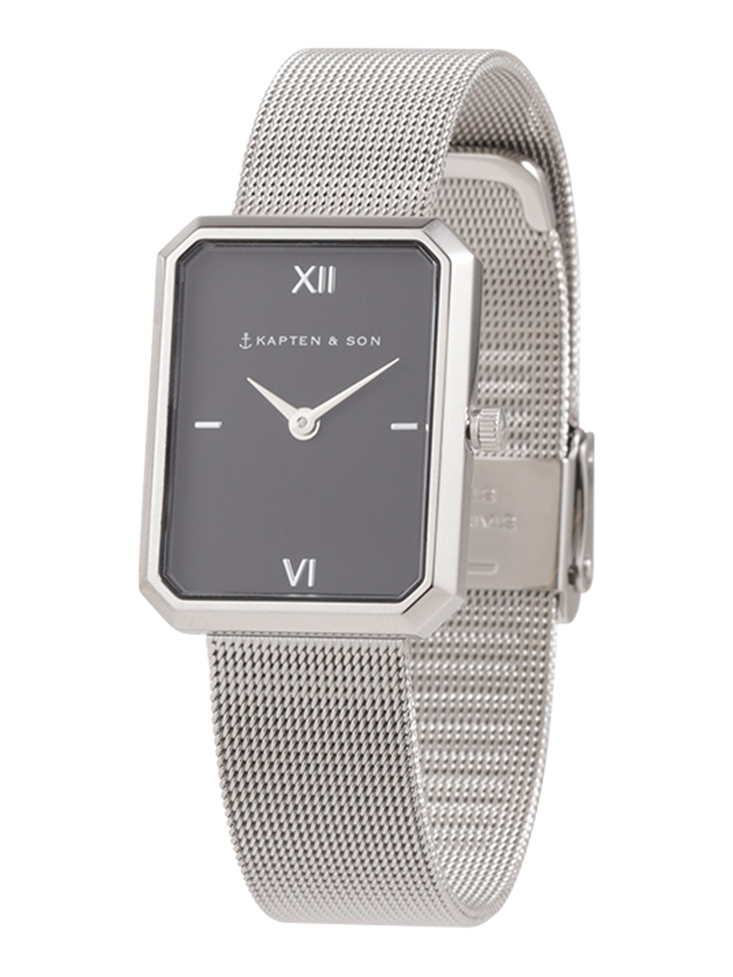 Kapten & Son Analoginis (įprastinio dizaino) laikrodis 'Grace Mesh '  juoda / sidabrinė