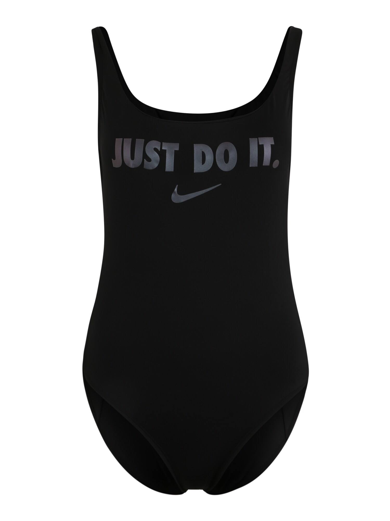 Nike Swim Sportinis maudymosi kostiumėlis 'CITY SERIES U-BACK ONE PIECE'  juoda / pilka