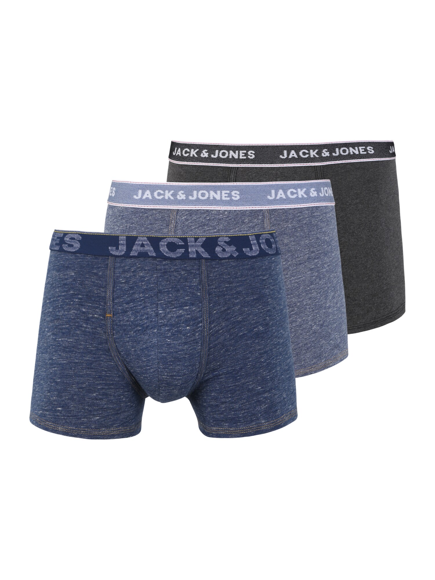 JACK & JONES Boxer trumpikės  tamsiai pilka / mėlyna / tamsiai mėlyna