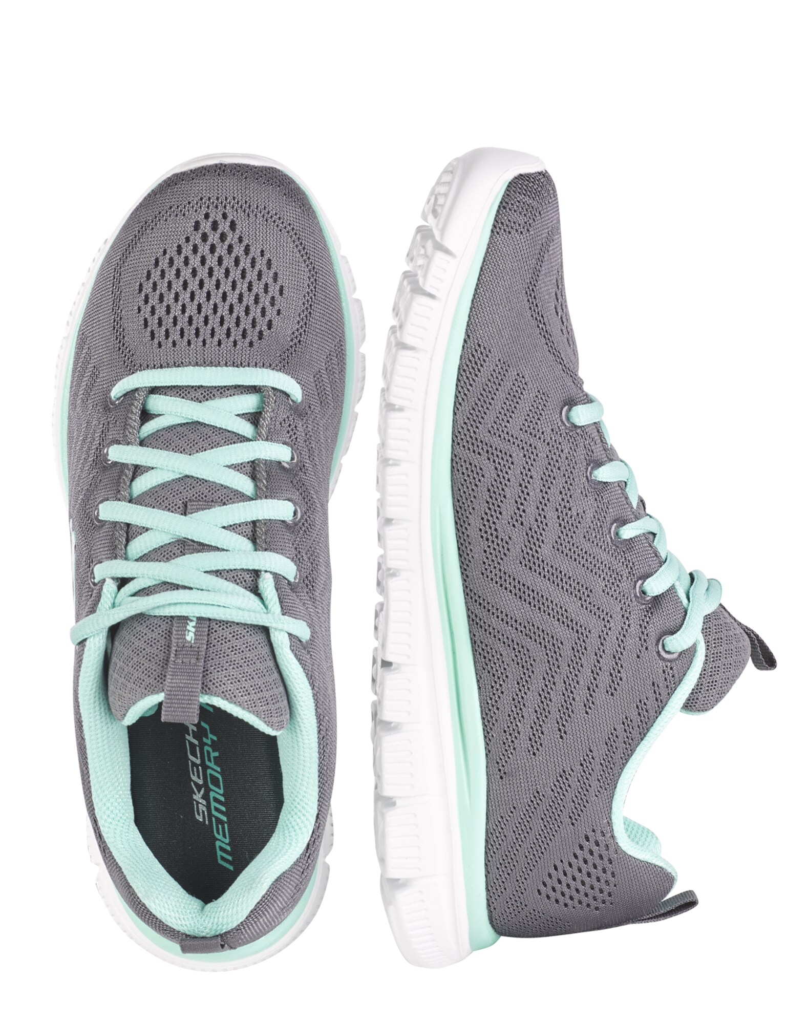 SKECHERS Rövid szárú sportcipők 'Graceful Get Connected'  sötétszürke / menta / fehér termék 2. képe