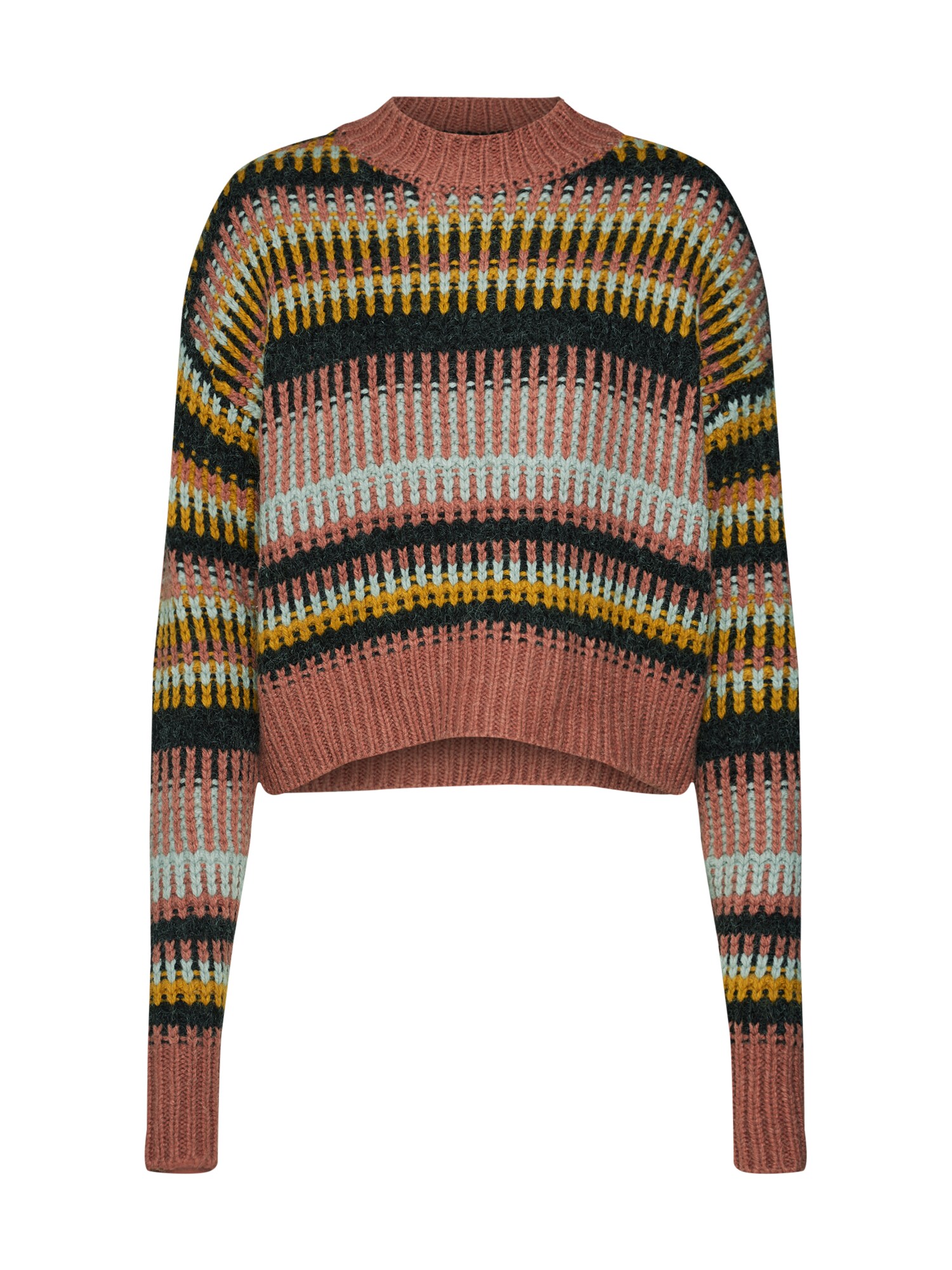 Review Dames Trui Graphic Chunky Gemengde Kleuren Rood review kopen in de aanbieding