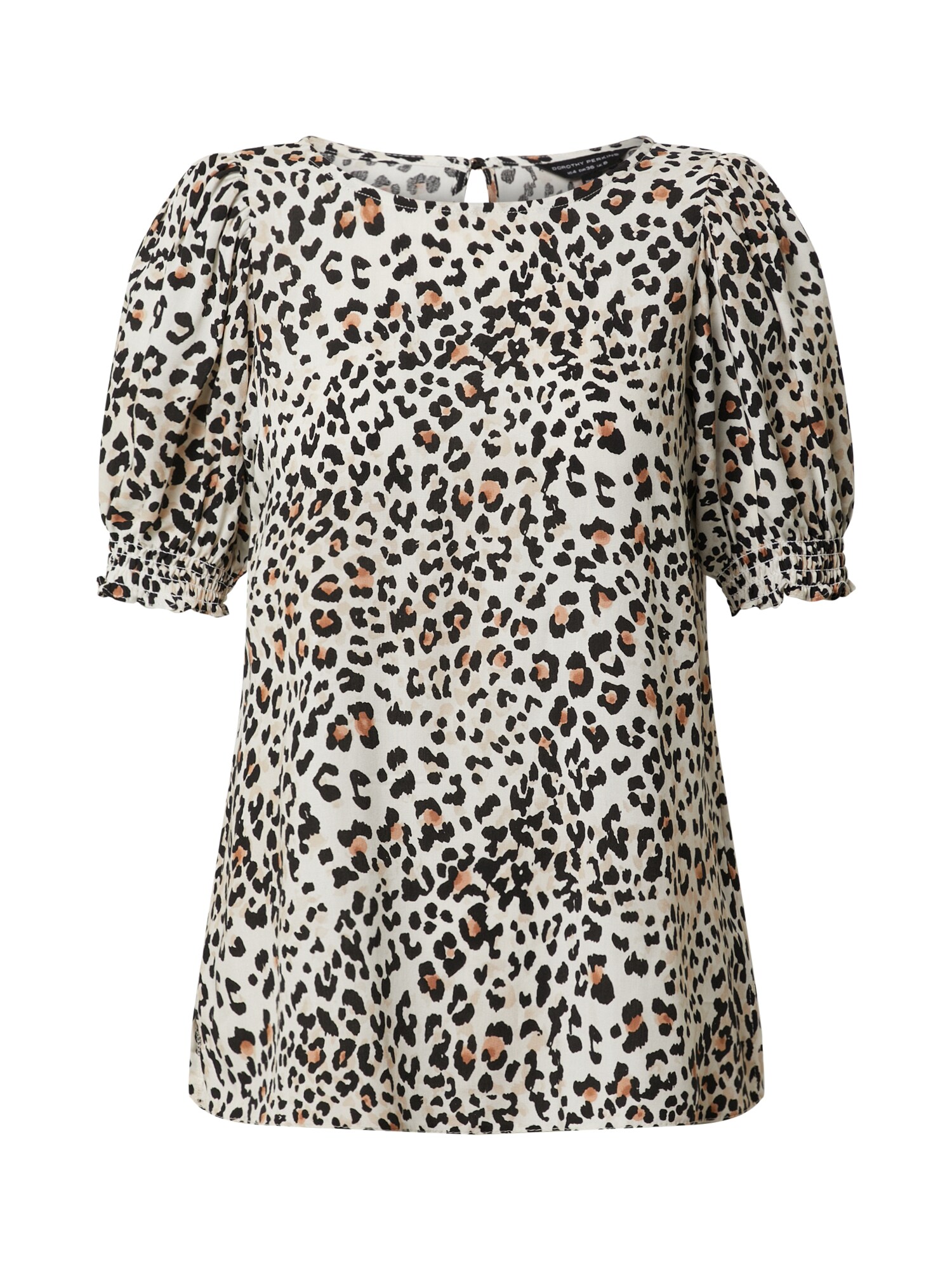 Dorothy Perkins Marškinėliai 'Neutral Animal Shirred Cuff Tee'  balta