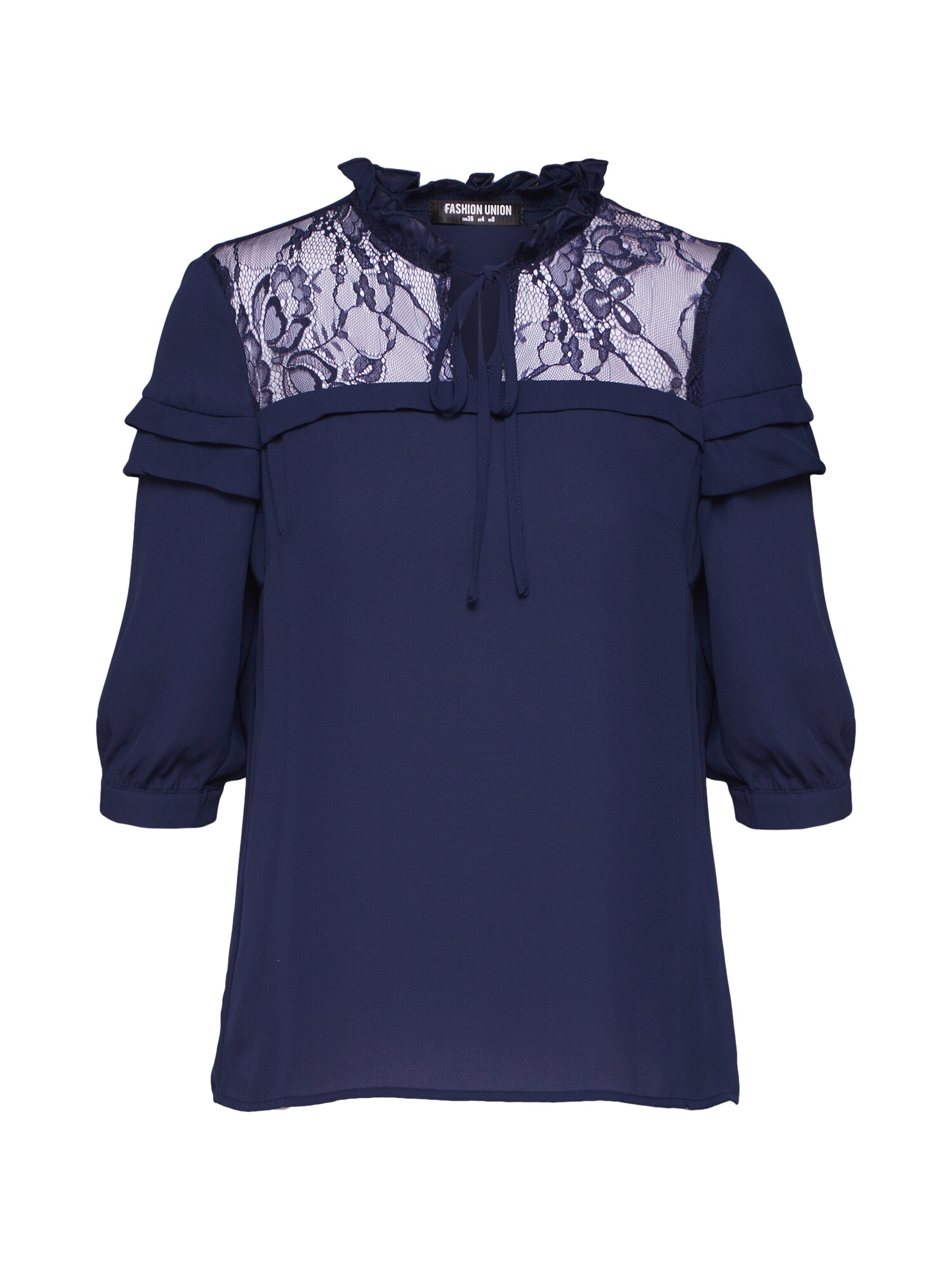 Fashion Union Dames Blouse Margarita Navy fashion union kopen in de aanbieding