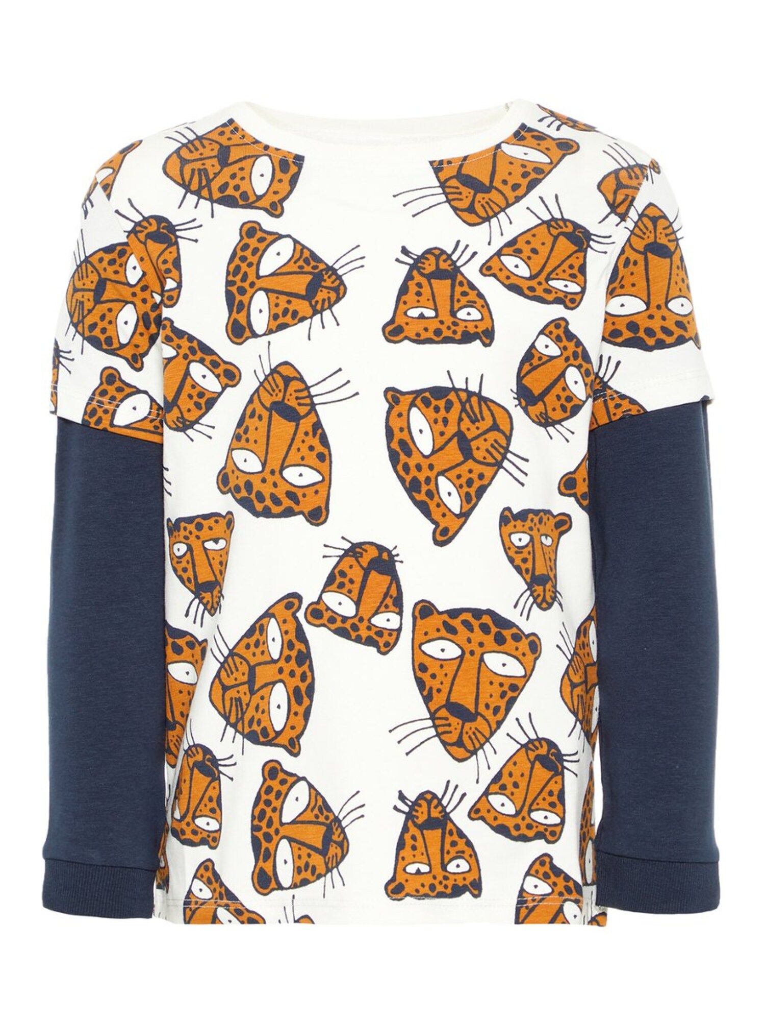 Name It Jongens Shirt Nachtblauw Donkeroranje name it kopen in de aanbieding