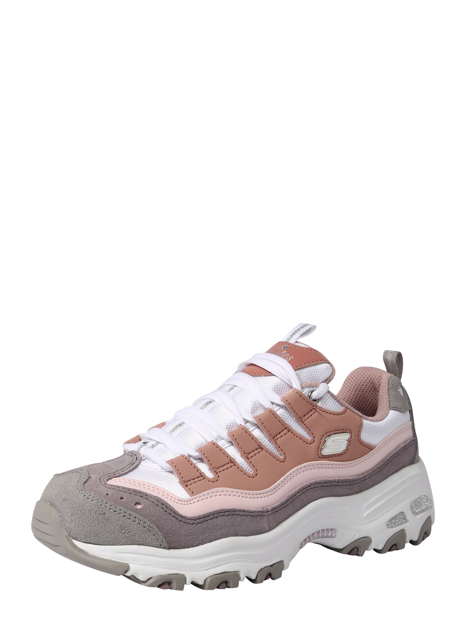 Skechers Dames Sneakers Laag Grijs Rosa skechers kopen in de aanbieding