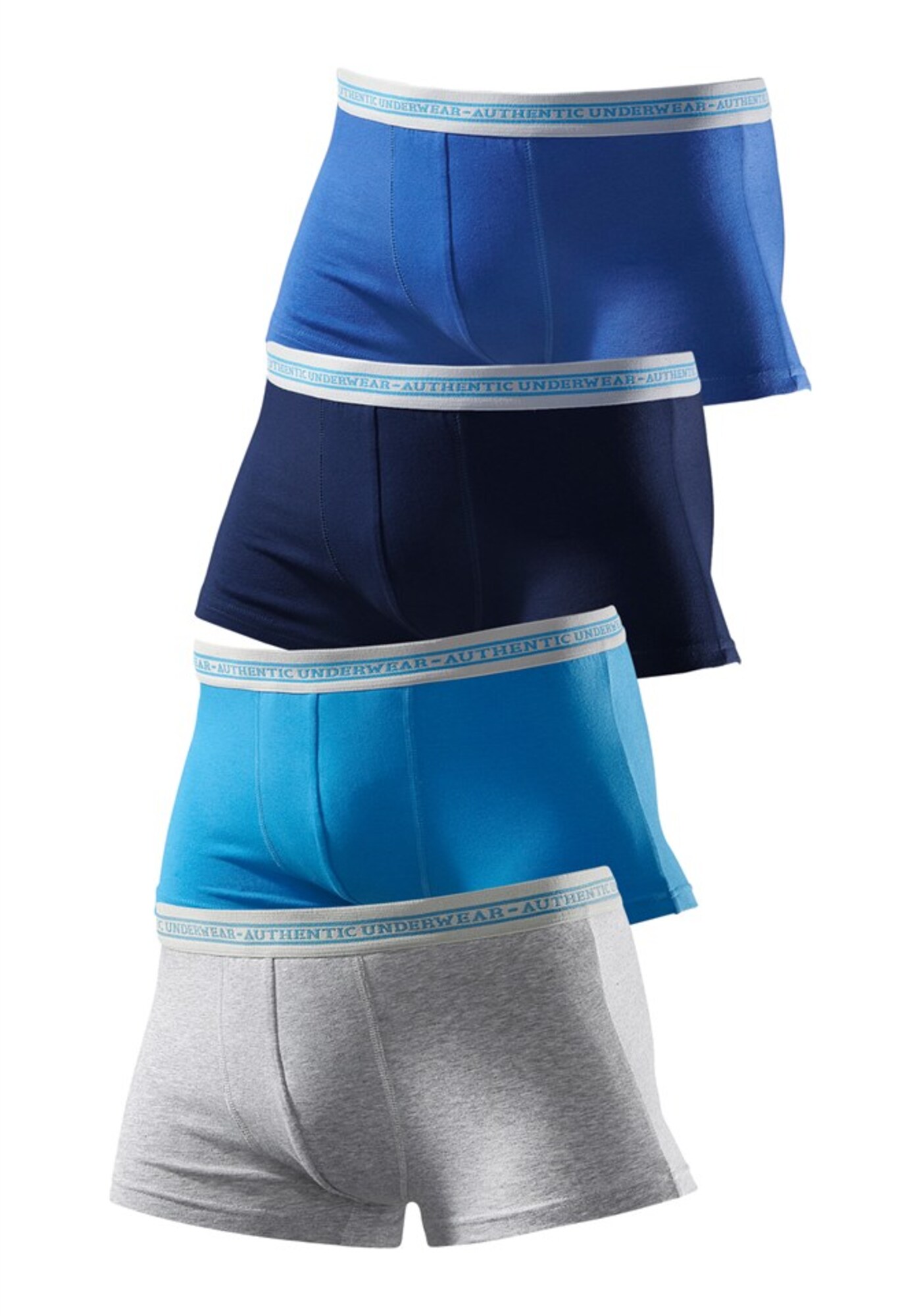 LE JOGGER Boxer trumpikės  sodri mėlyna („karališka“) / ultramarino mėlyna (skaidri)  / dangaus žydra / margai pilka