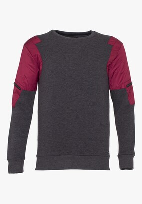 PLUS EIGHTEEN Sweatshirt Antraciet / Donkerrood