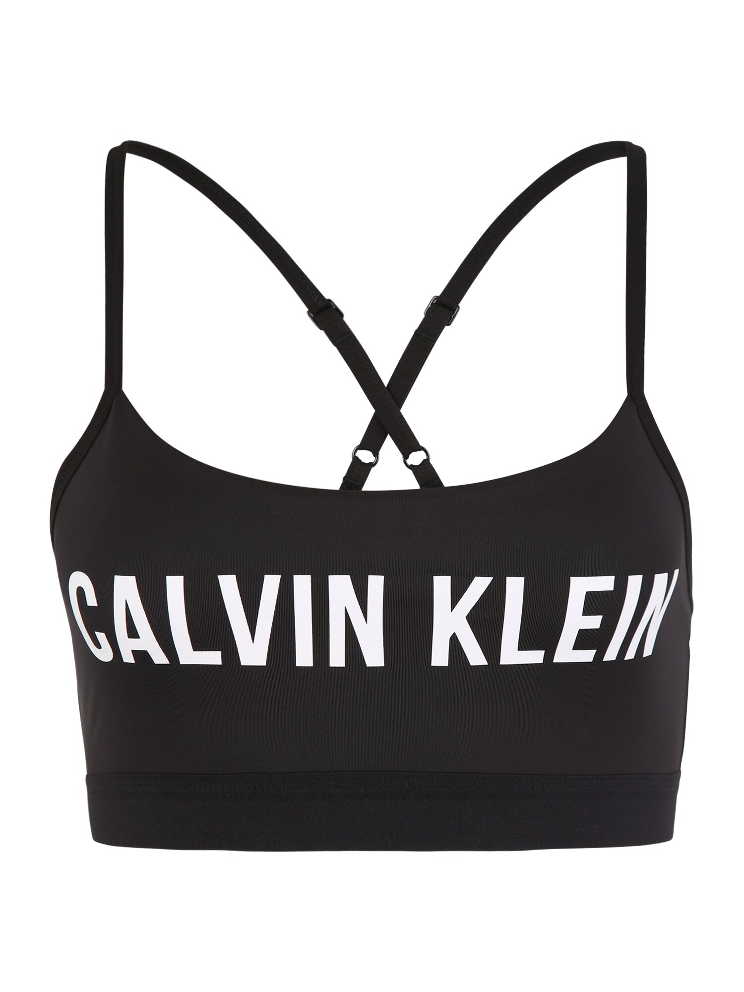 Calvin Klein Performance Dames Sport Bh Adjustable Sports Bra Logo Zwart Wit calvin klein performance kopen in de aanbieding