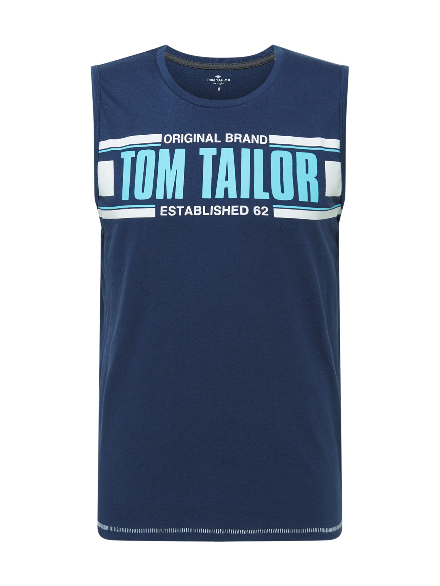 TOM TAILOR Marškinėliai  tamsiai mėlyna / šviesiai mėlyna / balta