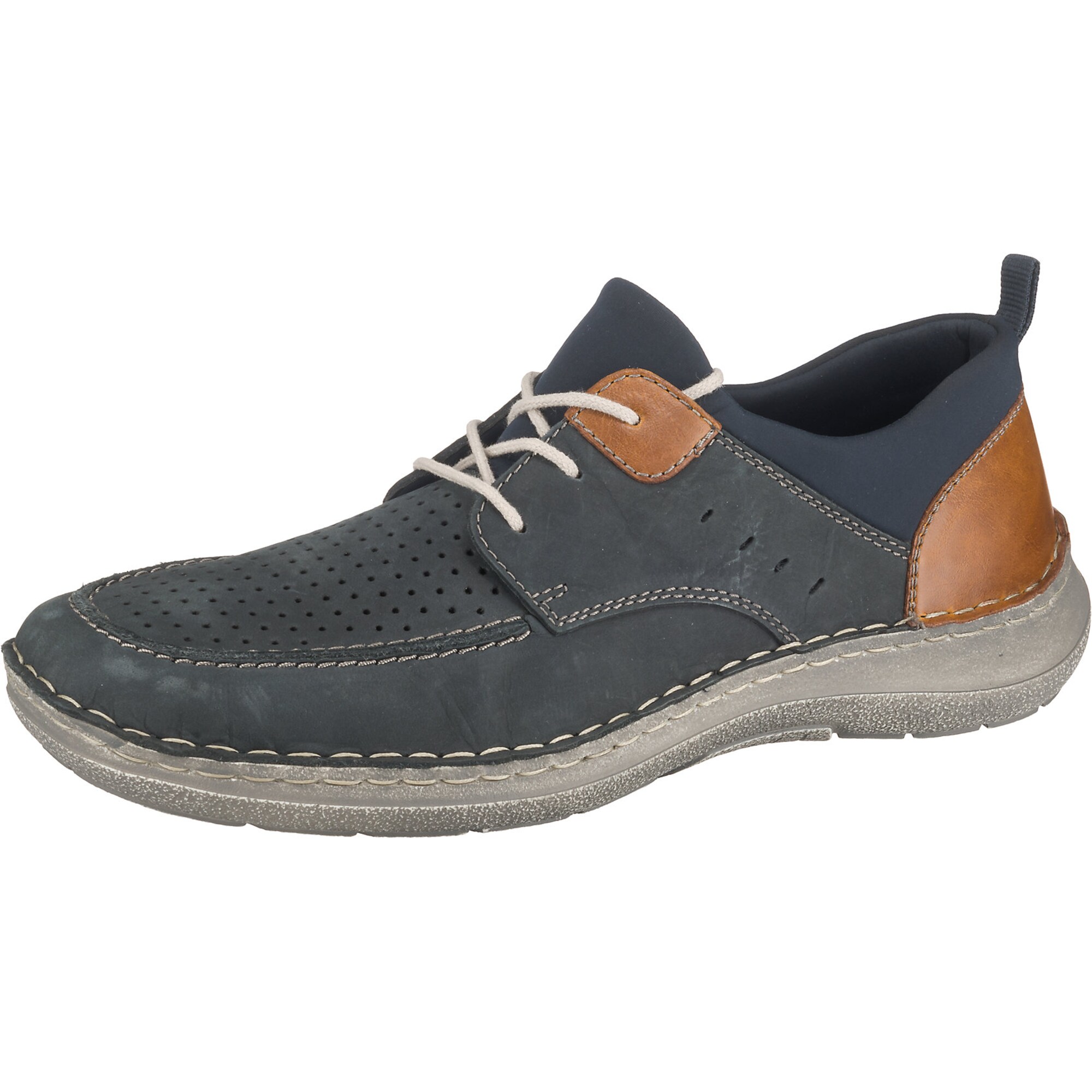 Rieker Heren Sneakers Laag Kobaltblauw Cognac rieker kopen in de aanbieding
