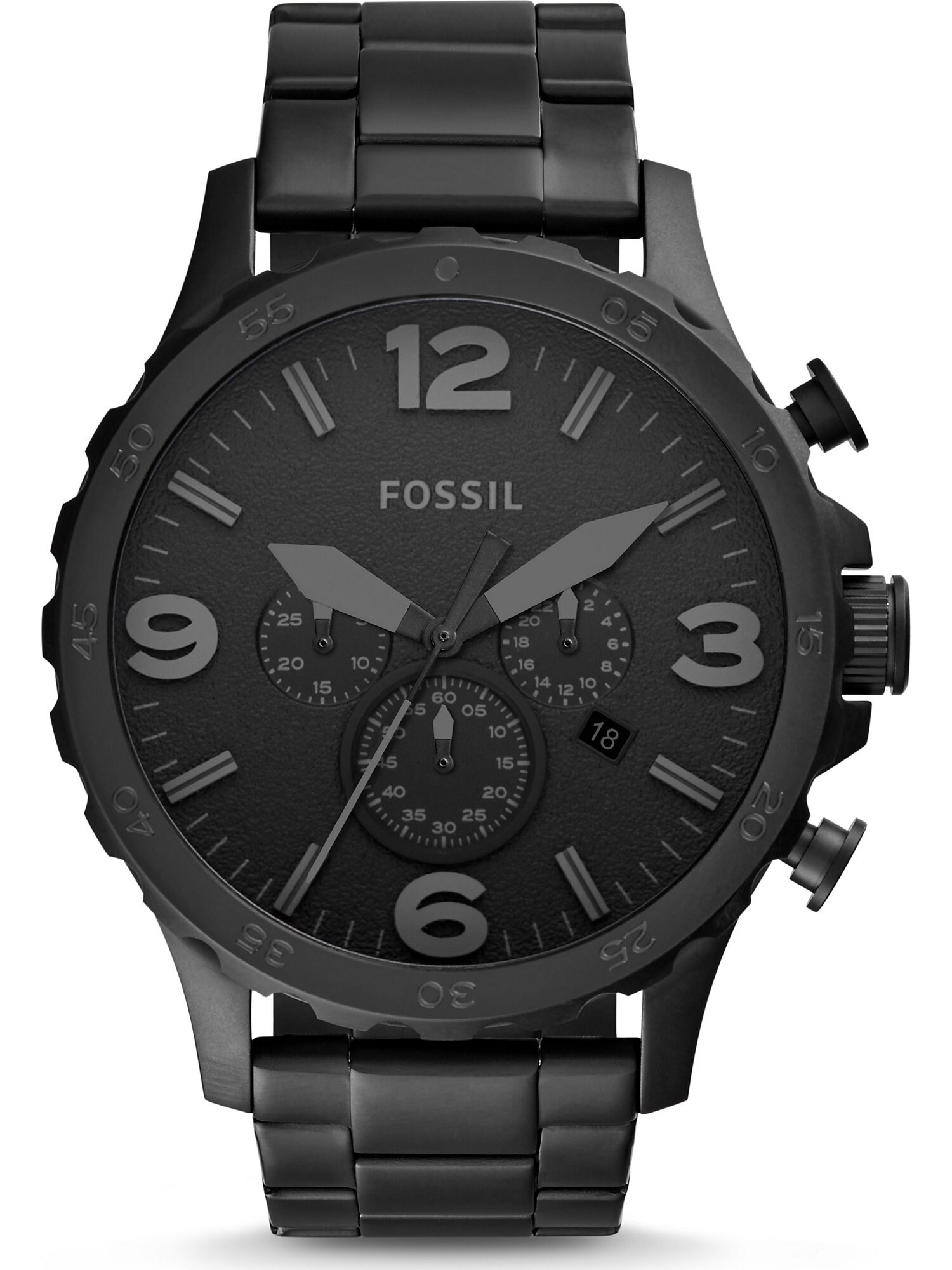 FOSSIL Analógové hodinky 'Nate'  čierna