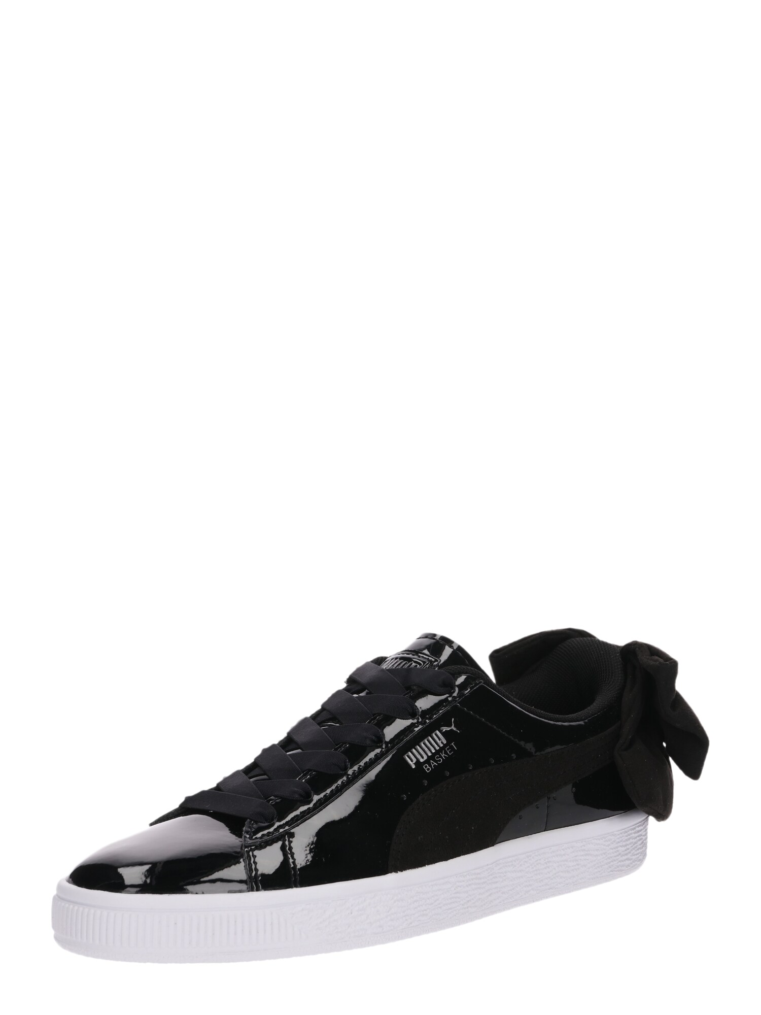 Puma Dames Sneakers Laag Basket Bow Sb Zwart Wit puma kopen in de aanbieding