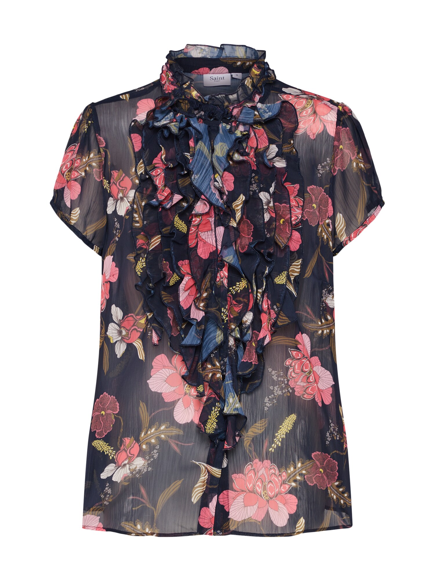 Saint Tropez Dames Blouse Rosa Rood Zwart saint tropez kopen in de aanbieding