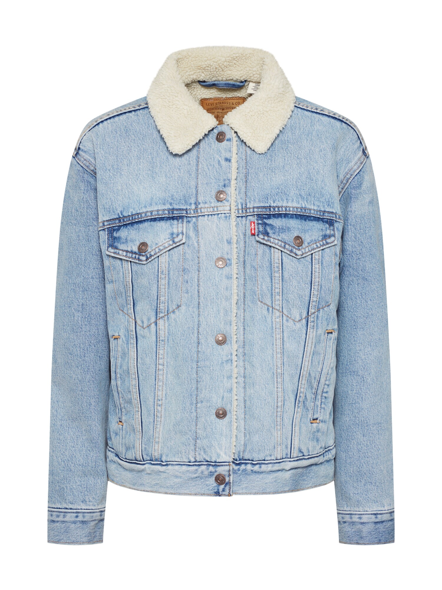 Levis Dames Tussenjas Ex Bf Sherpa Trucker Blauw Denim levis kopen in de aanbieding