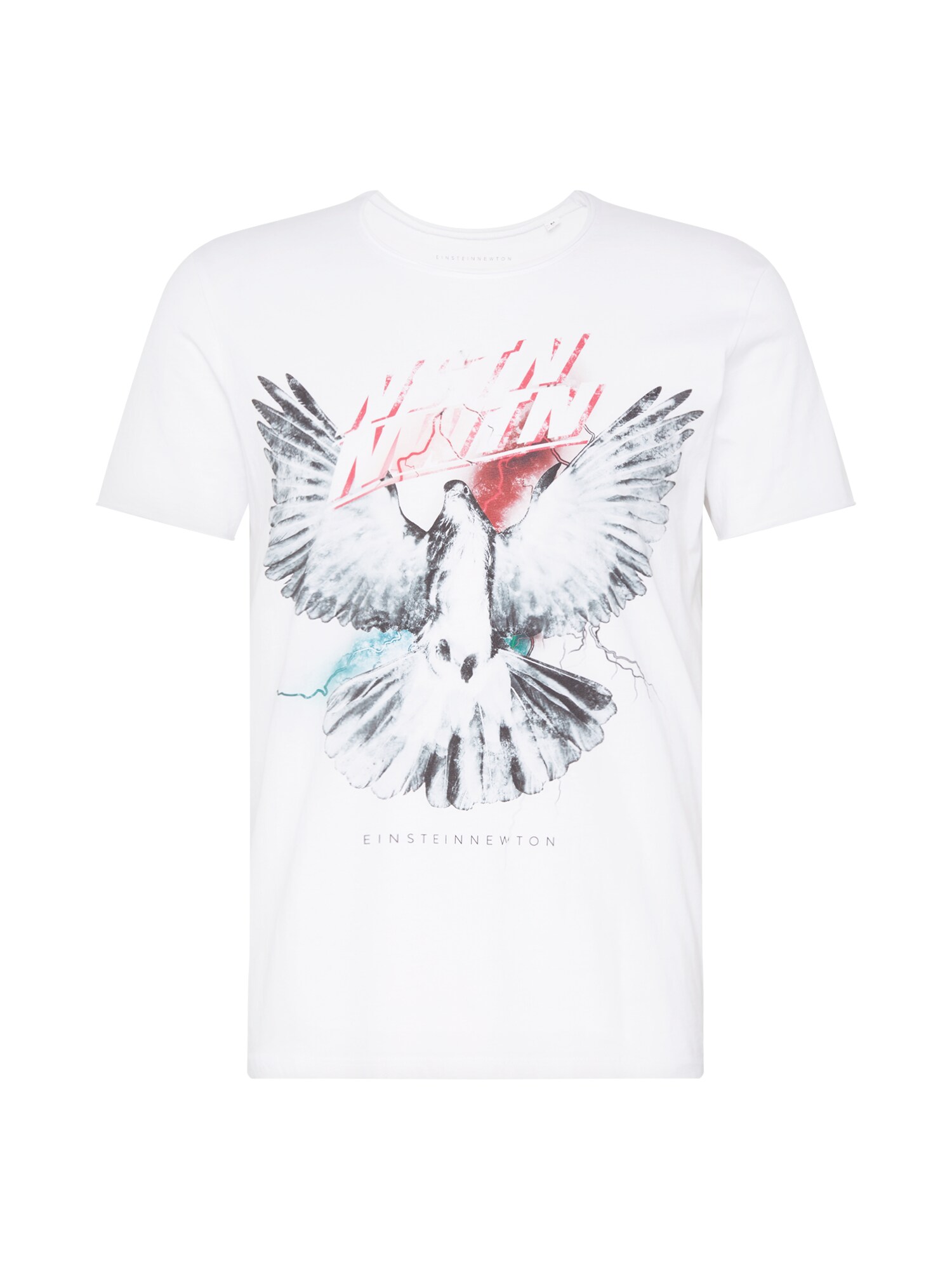 EINSTEIN & NEWTON Marškinėliai 'White Bird '  pilka / balta / raudona