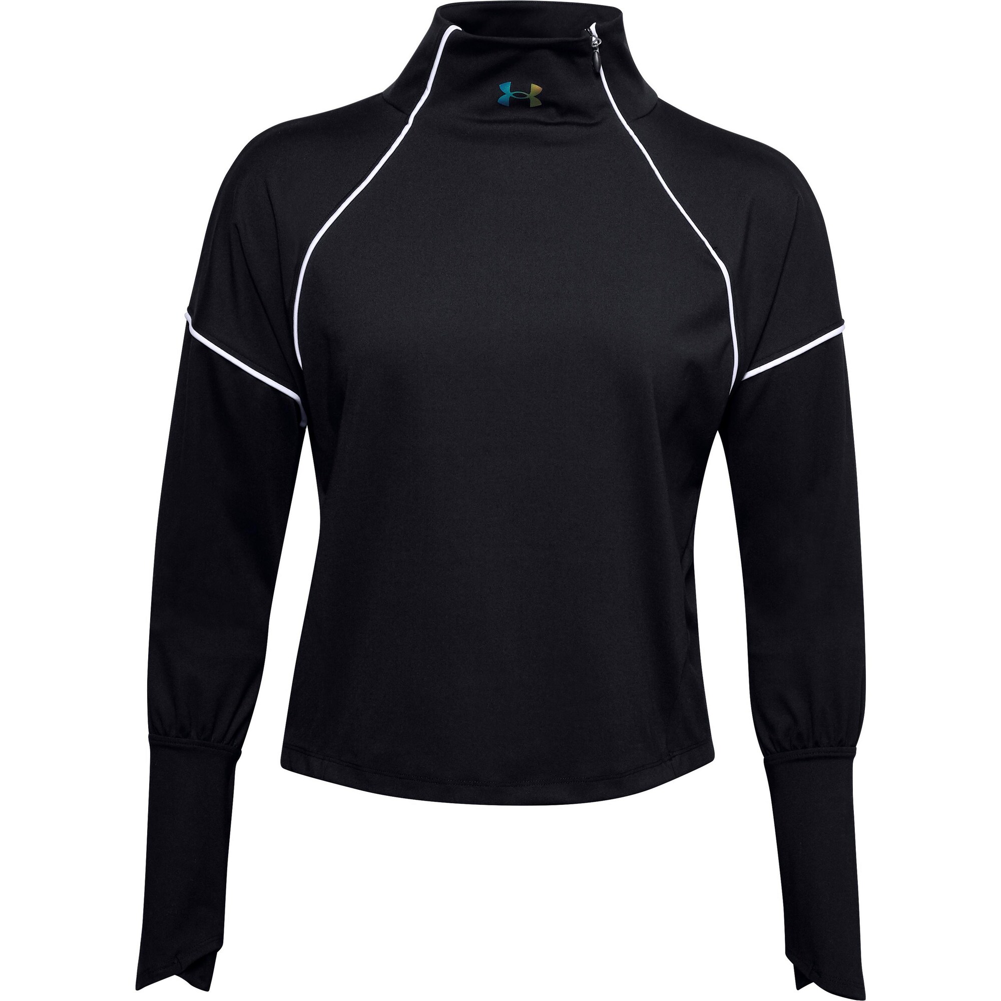 UNDER ARMOUR Sportiniai marškinėliai 'Rush'  juoda / balta