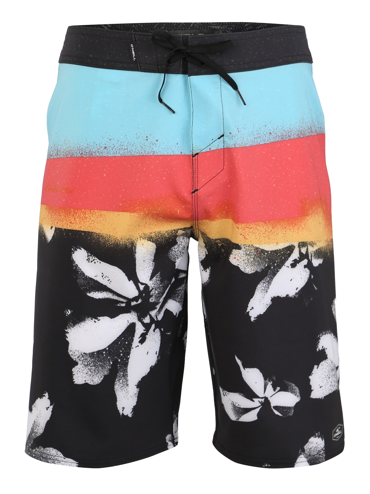 Oneill Heren Boardshorts Hyperfreak Elevate Aqua Sinaasappel Rood Zwart oneill kopen in de aanbieding