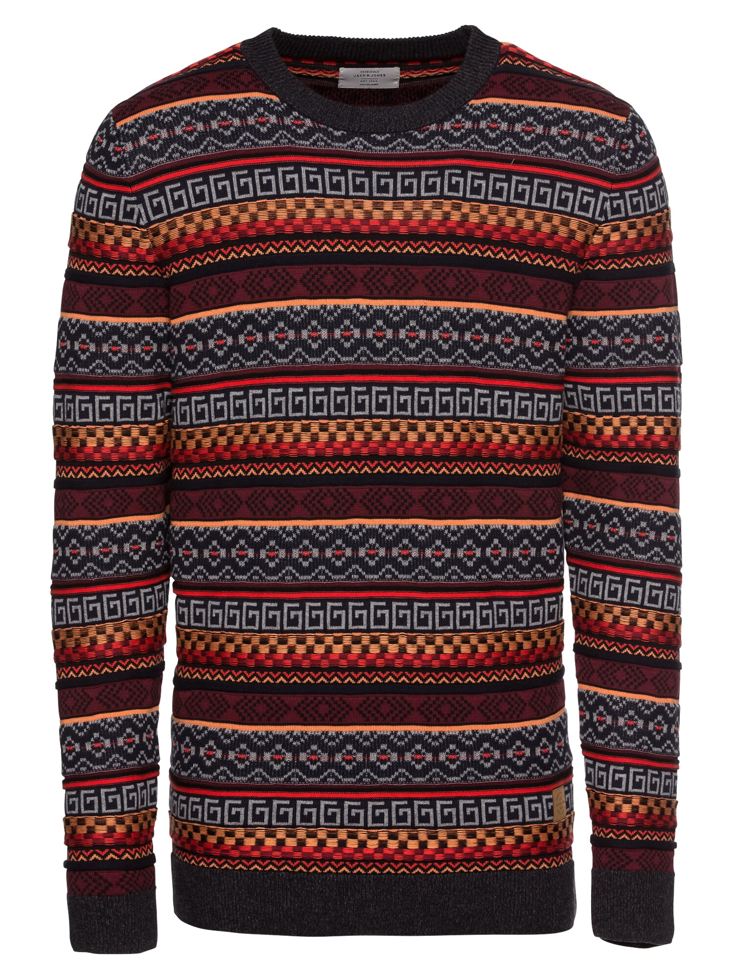 JACK & JONES Pullover JOROCHERRY KNIT CREW NECK weinrot