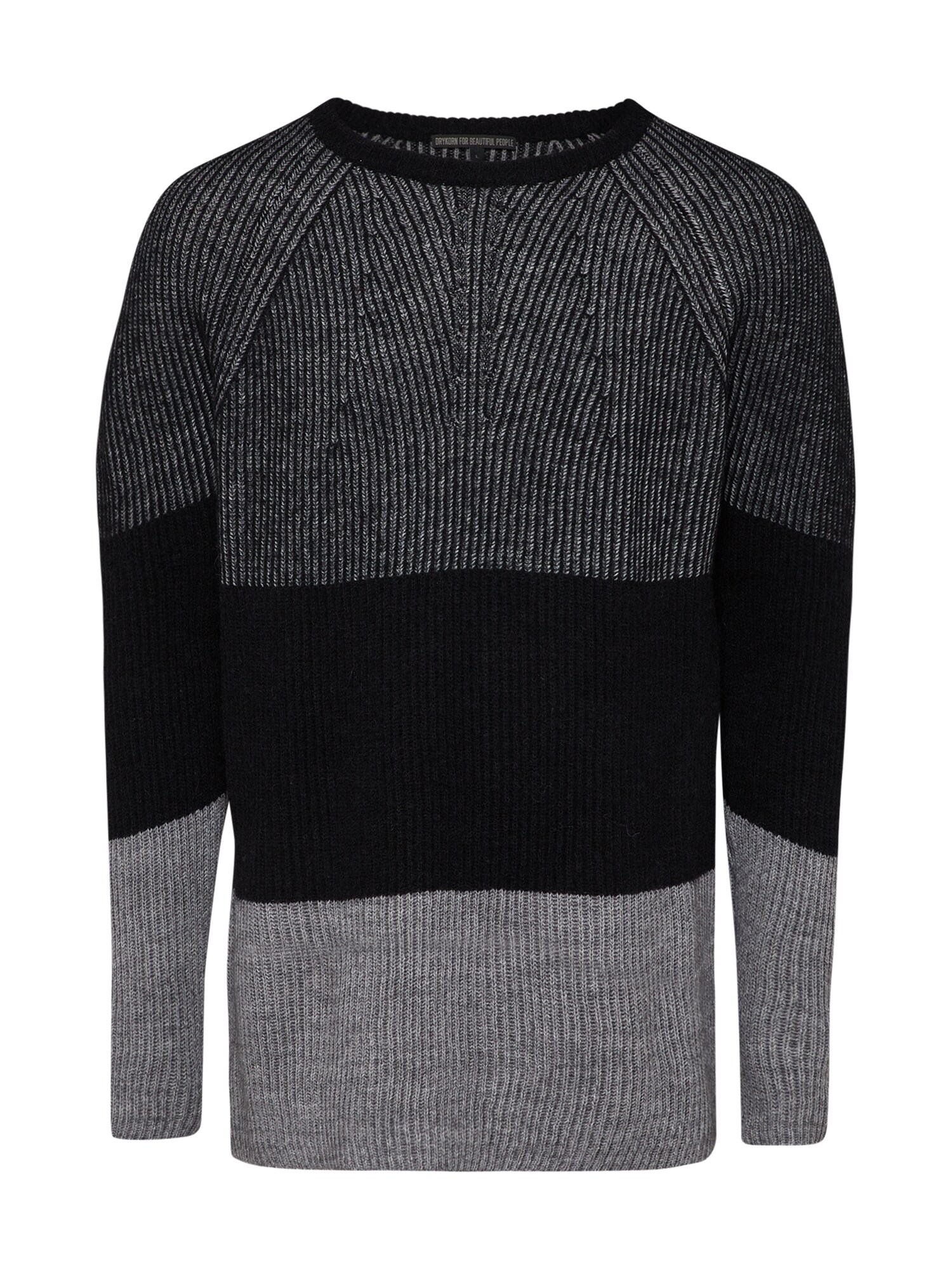 Drykorn Heren Trui Kjell Grijs Zwart Gemeleerd drykorn kopen in de aanbieding