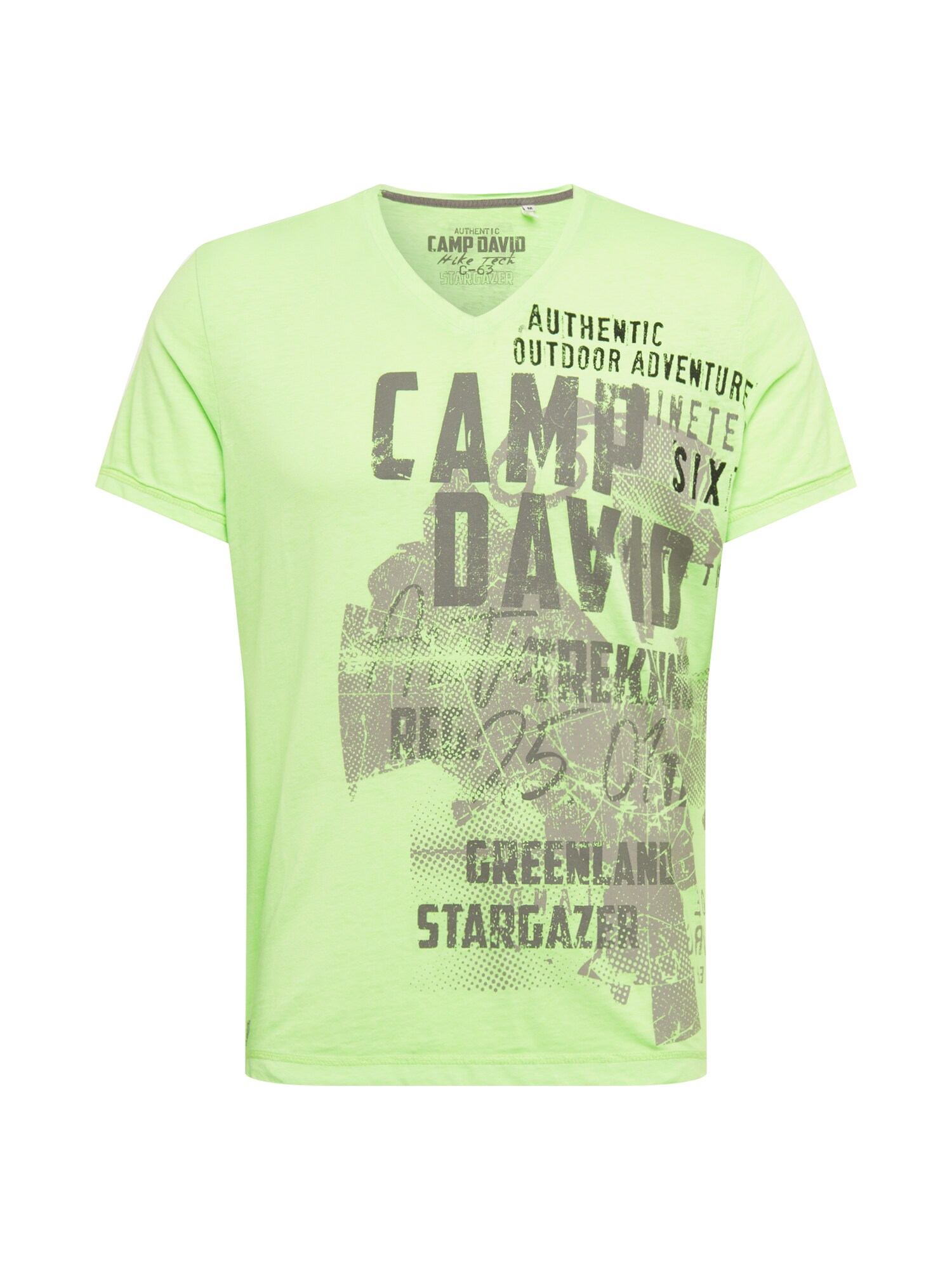 CAMP DAVID Marškinėliai  šviesiai žalia / tamsiai pilka