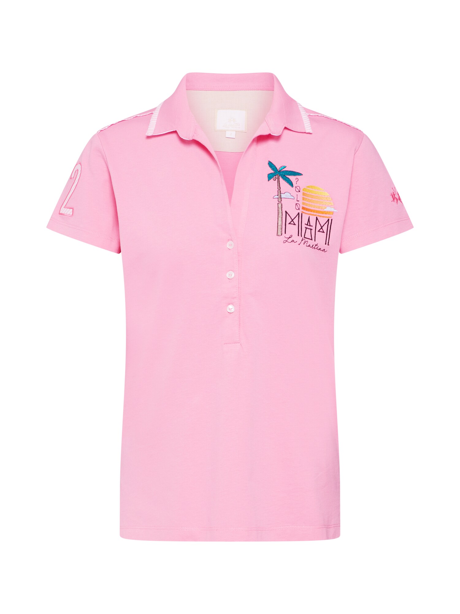 La Martina Dames Shirt Woman Compact Jersey Polo Rosa la martina kopen in de aanbieding