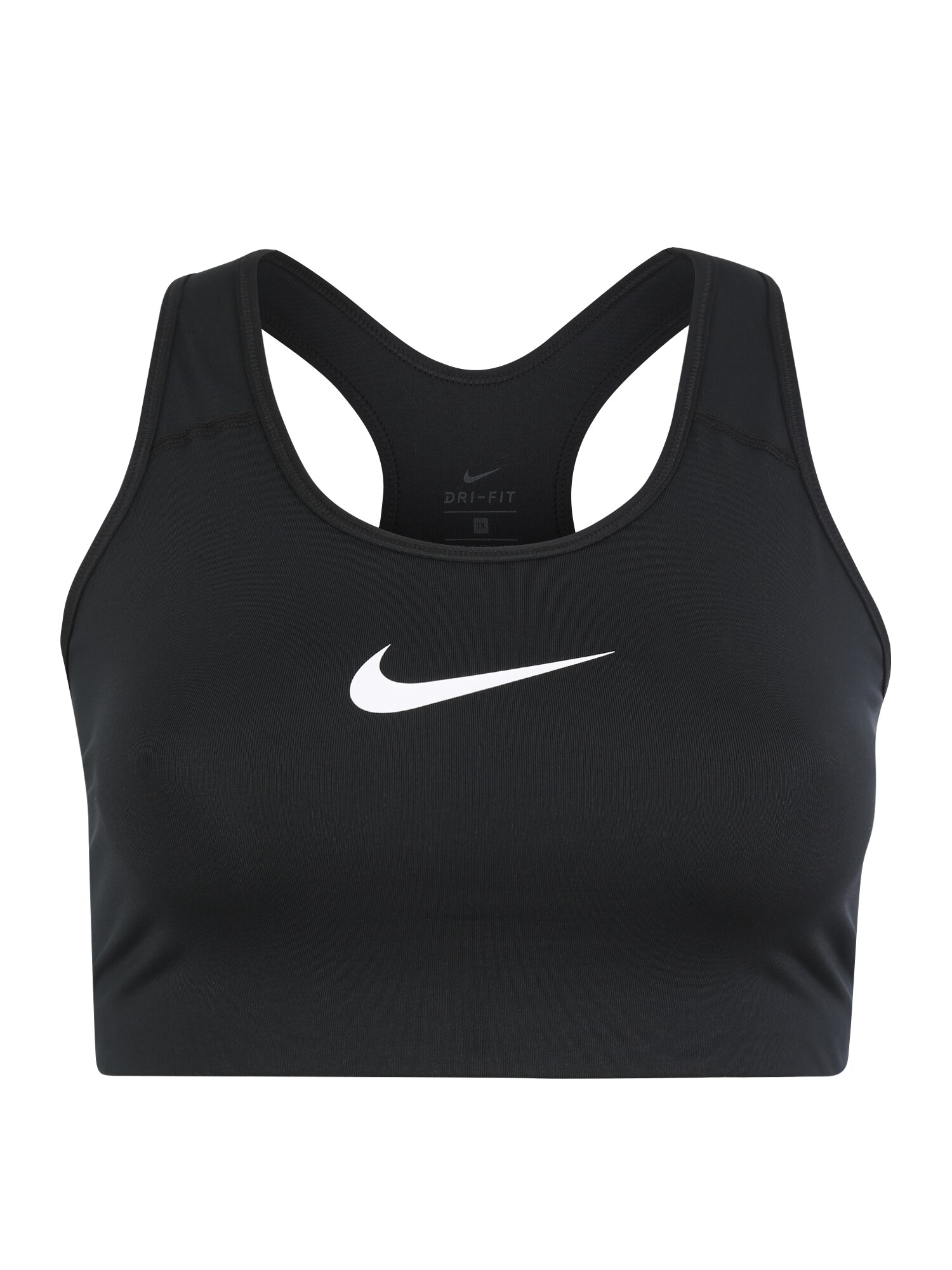 NIKE Sportinė liemenėlė 'Swoosh'  juoda / balta