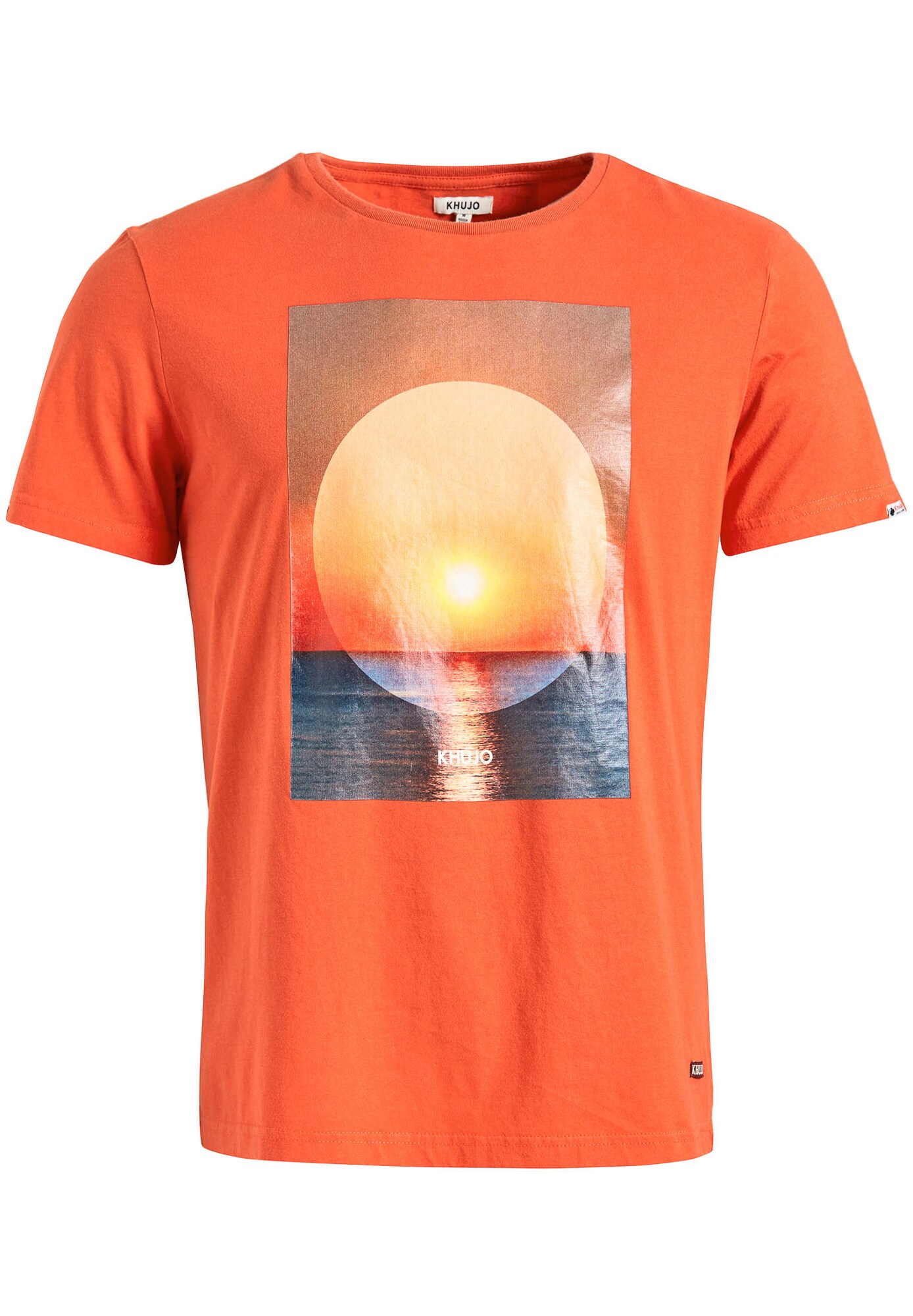 Khujo Heren Shirt Alton Sunset Gemengde Kleuren Donkeroranje khujo kopen in de aanbieding